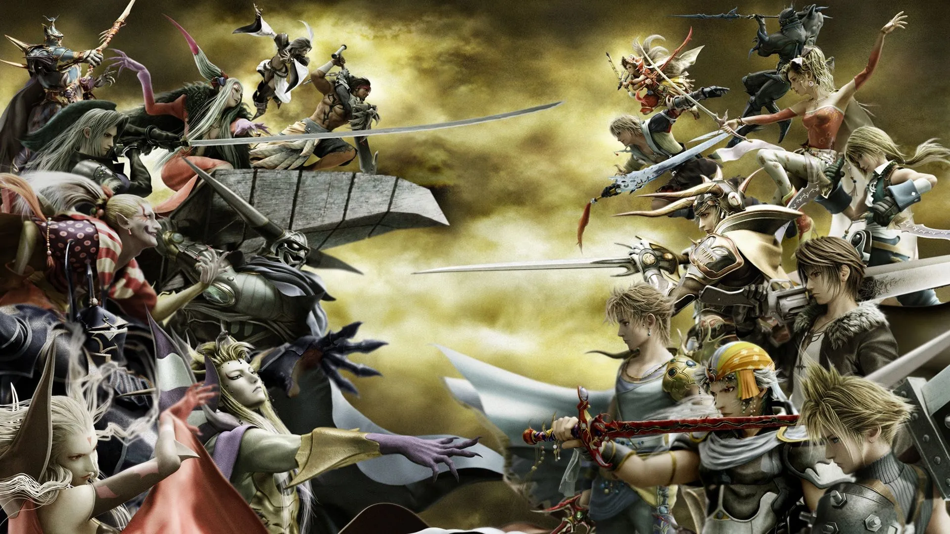 Hình ảnh nghệ thuật chủ đạo từ game Dissidia Final Fantasy, đại diện cho tinh hoa của series game nhập vai Final Fantasy nổi tiếng.