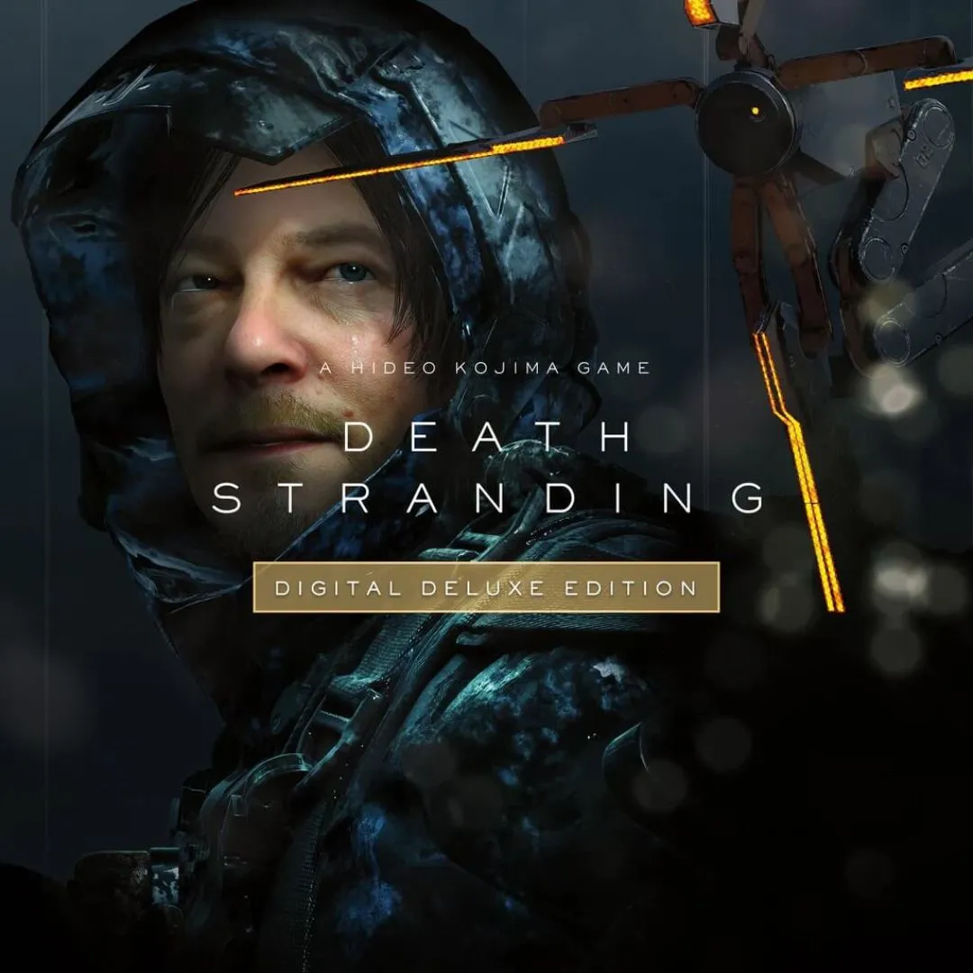 Hình ảnh quảng bá game Death Stranding 1 với logo và nhân vật.