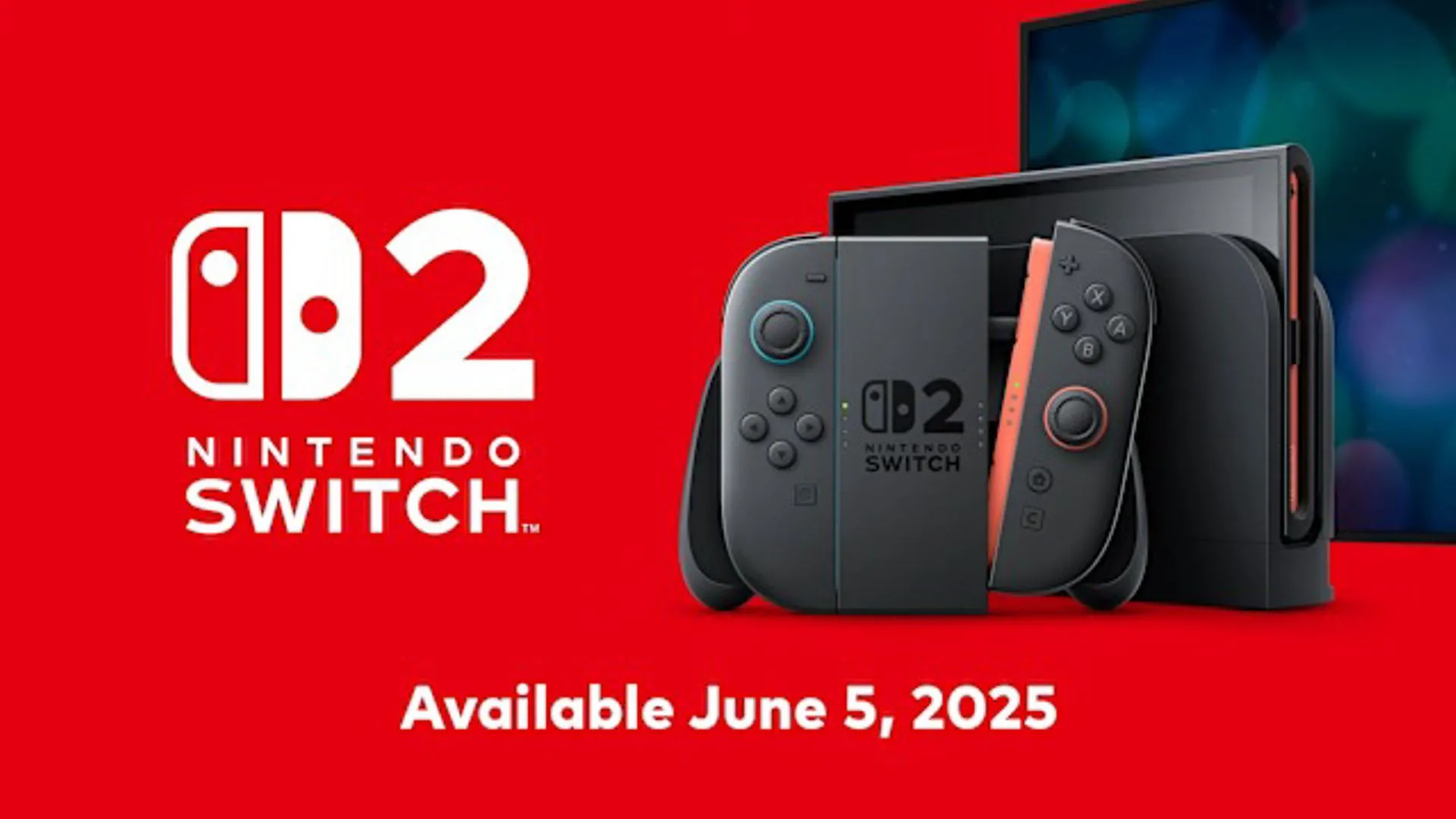 Hình ảnh quảng bá Nintendo Switch 2 và ngày phát hành dự kiến 5 tháng 6 năm 2025, liên quan đến thông tin đặt trước Switch 2