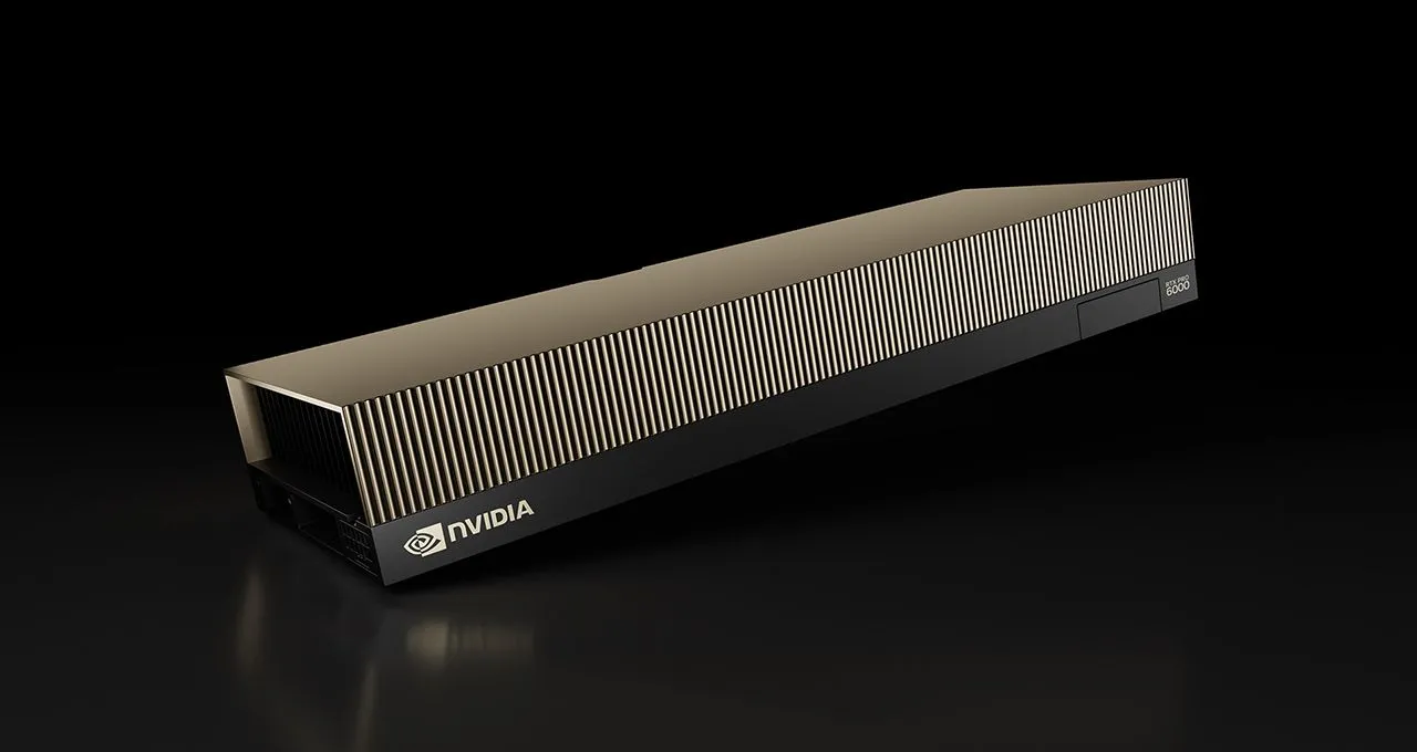 Hình ảnh render GPU NVIDIA RTX Pro 6000 Blackwell bản Server, thiết kế cho trung tâm dữ liệu