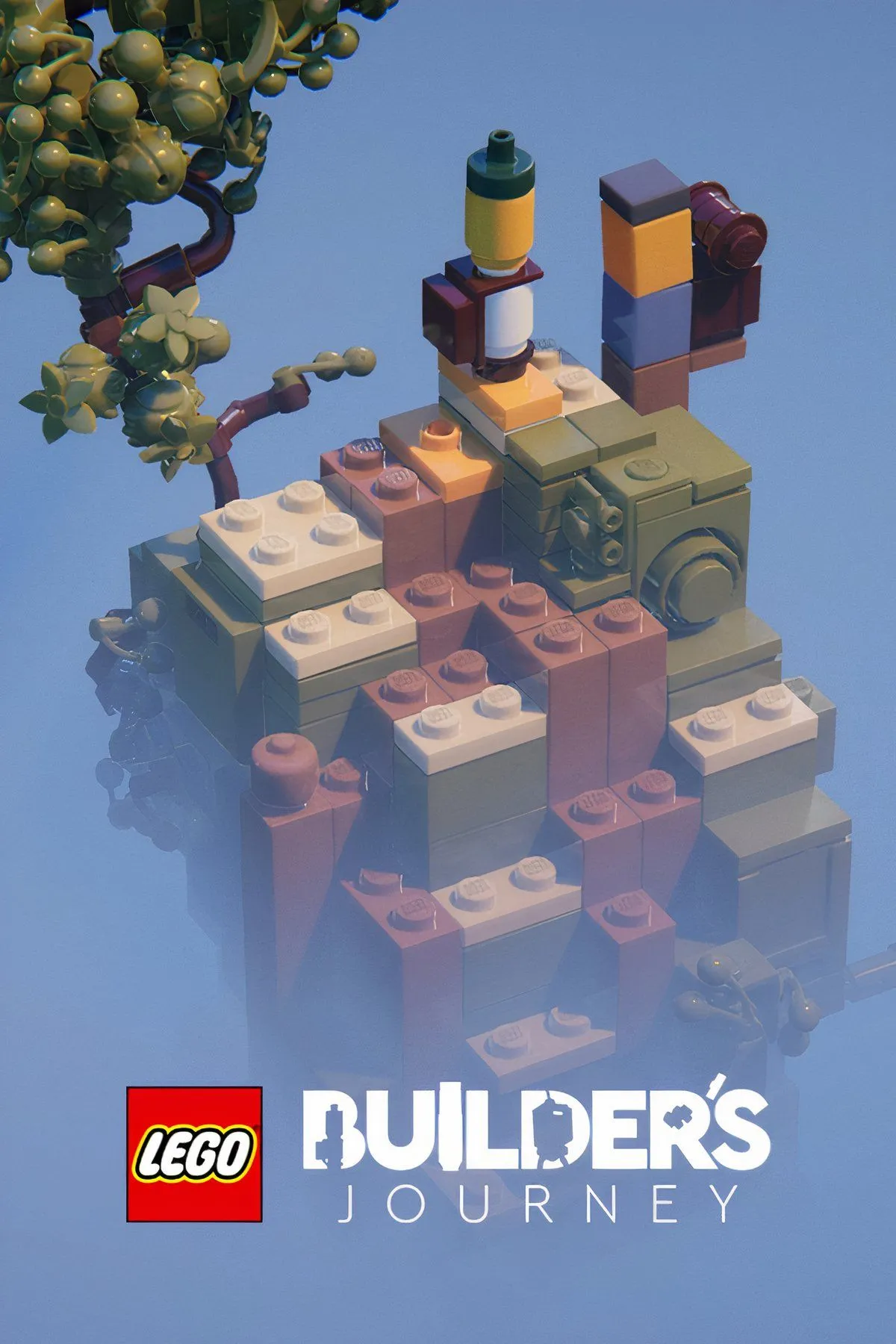 Hình ảnh tổng hợp các mảnh ghép LEGO và màn hình chơi game LEGO Builder's Journey
