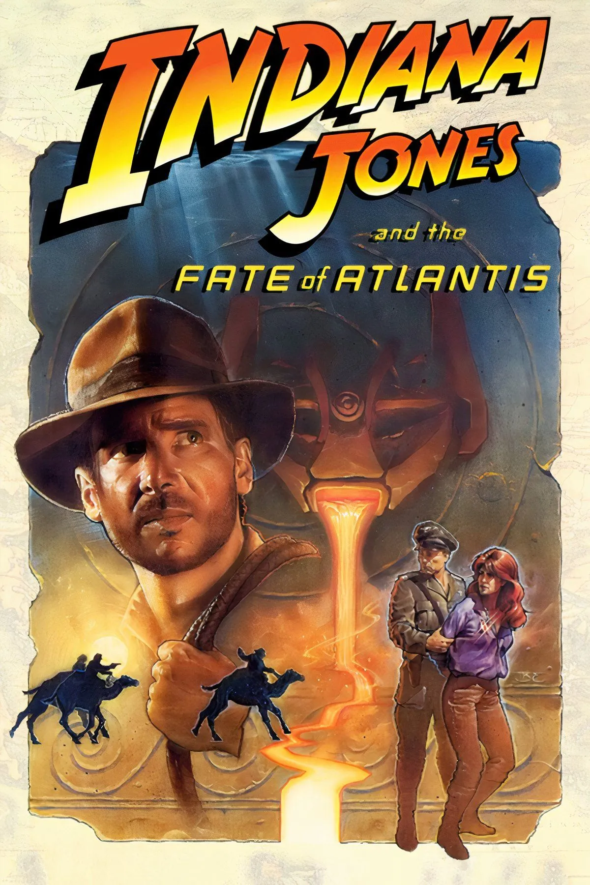 Indiana Jones khám phá một khu vực bí ẩn trong game phiêu lưu point-and-click Indiana Jones and the Fate of Atlantis trên DOS.