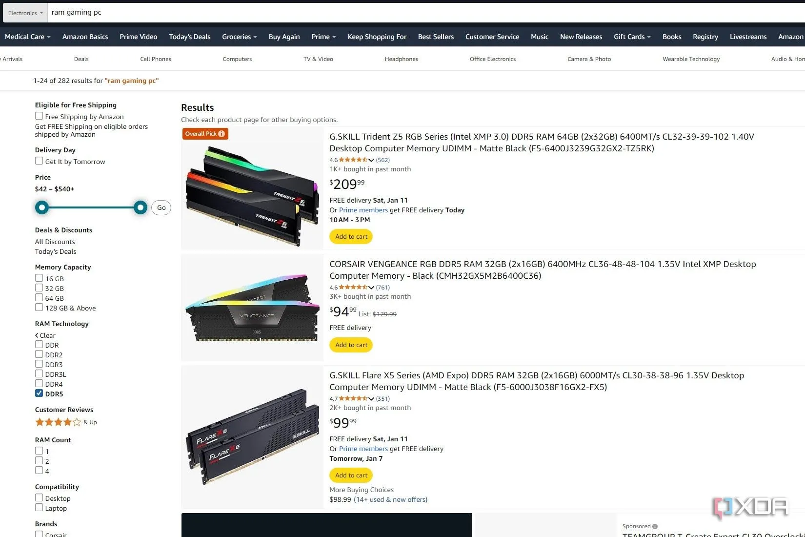 Kết quả tìm kiếm Amazon cho ram gaming pc