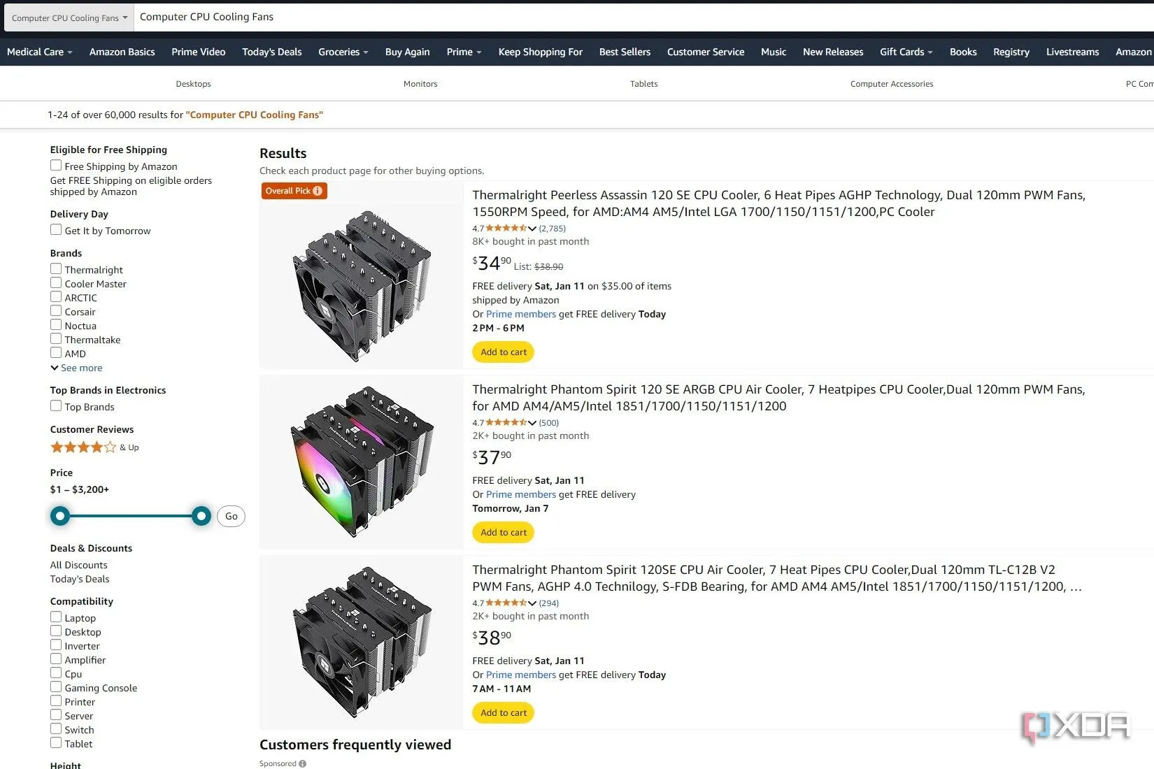 Kết quả tìm kiếm Amazon cho tản nhiệt CPU gaming PC