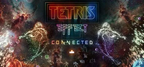 Khối Tetris rực rỡ trong Tetris Effect: Connected, minh họa trải nghiệm giải đố âm nhạc lôi cuốn.