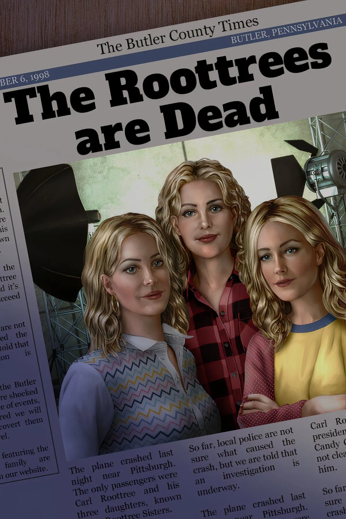 Không gian văn phòng và màn hình máy tính với công cụ tìm kiếm trong game The Roottrees Are Dead