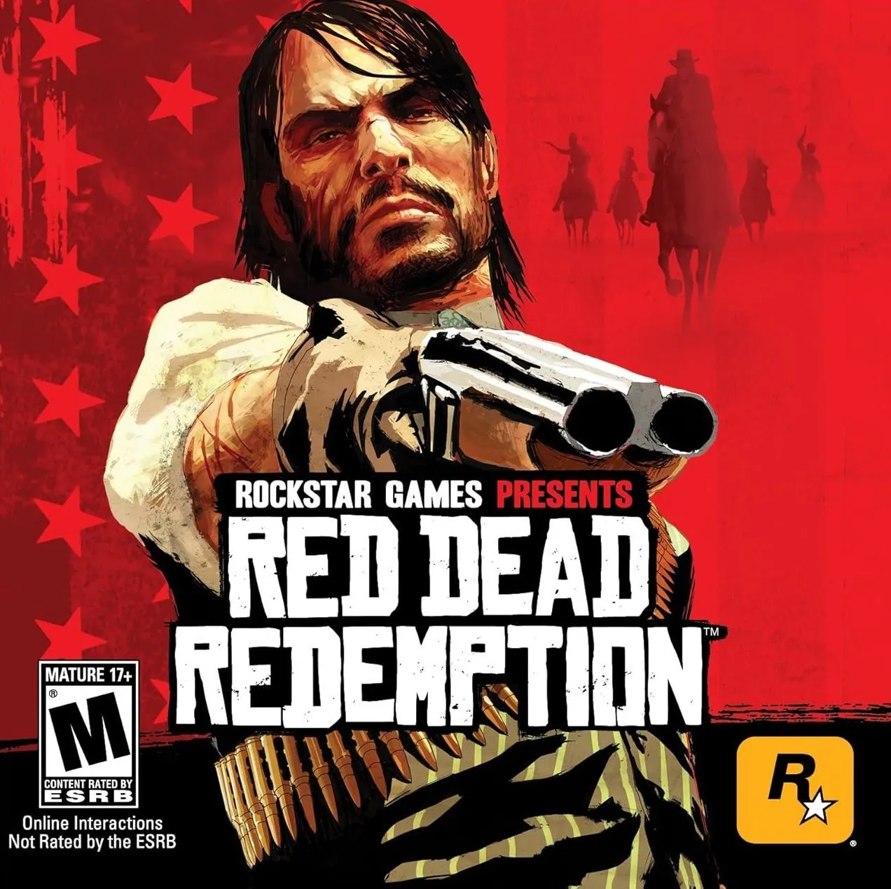 Khung cảnh Arthur Morgan trên lưng ngựa trong game Red Dead Redemption 2, thể hiện thế giới Viễn Tây rộng lớn
