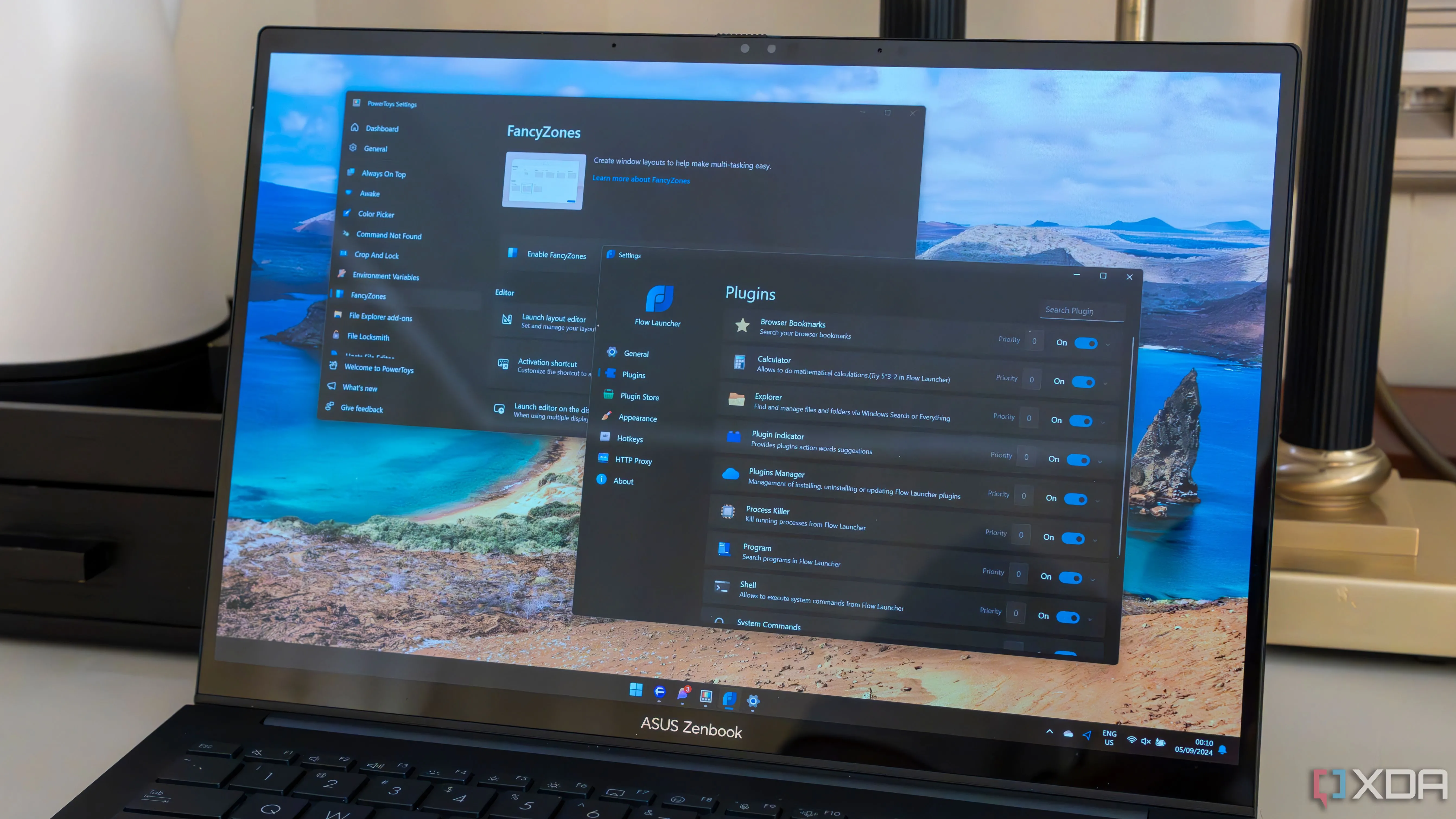 Laptop Windows 11 đang chạy PowerToys, hiển thị tùy chọn Awake để giữ máy luôn bật