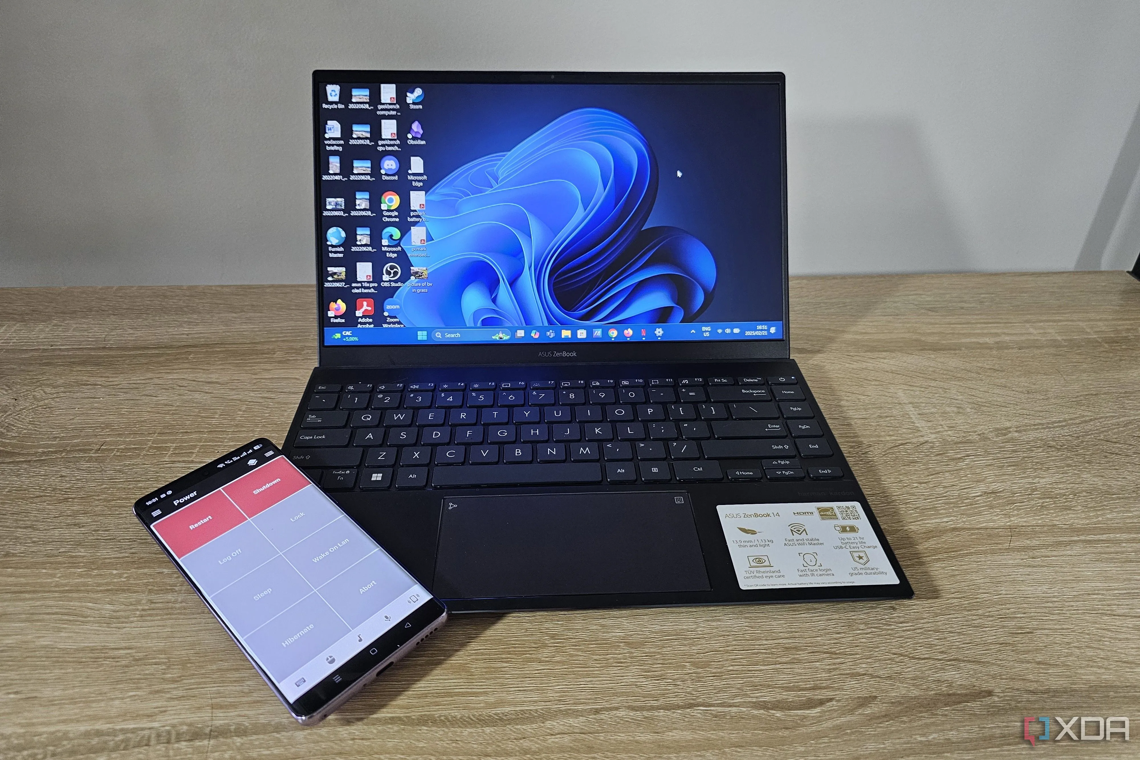 laptop windows 11 voi tuy chon nguon tren smartphone