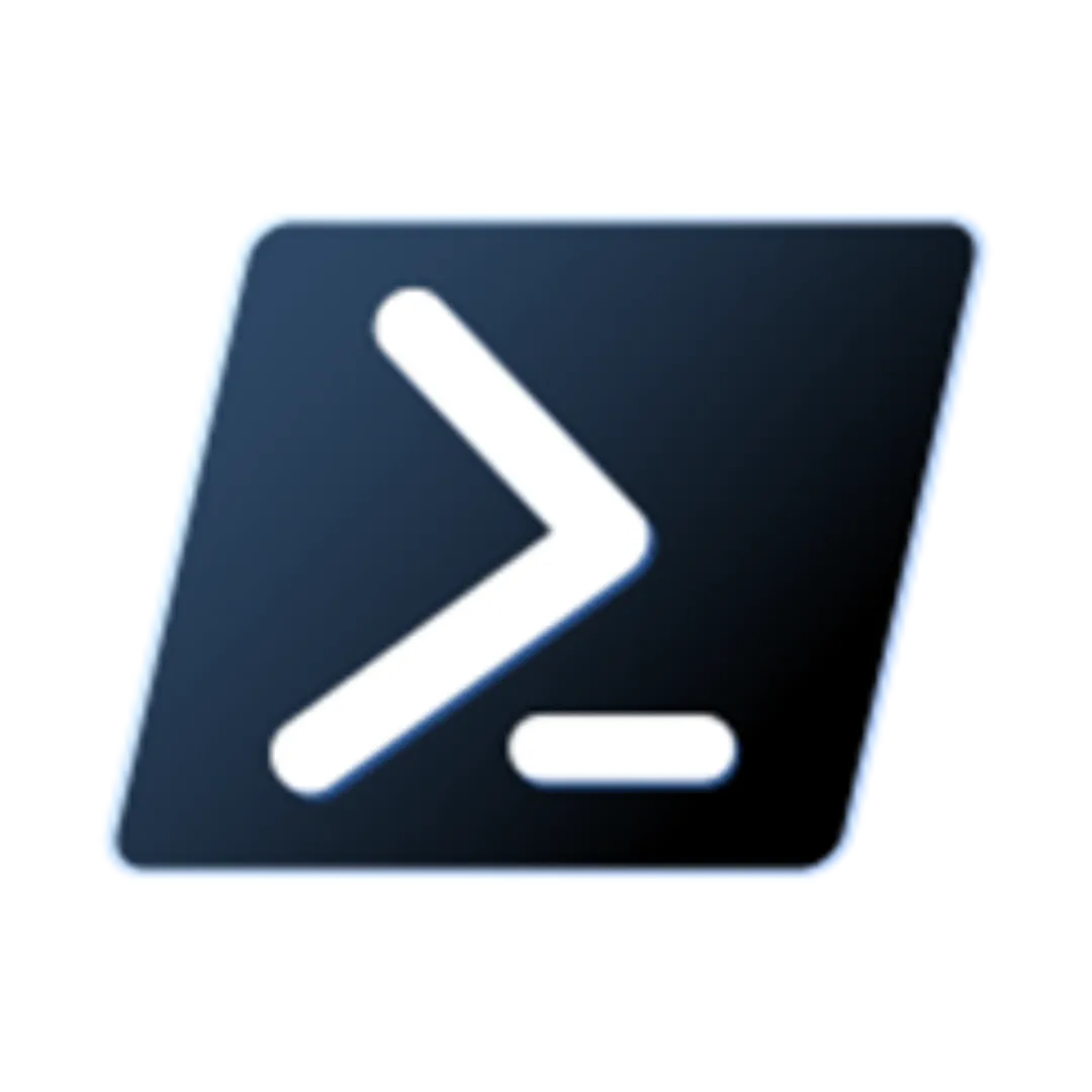 Logo chính thức của PowerShell, biểu tượng cho sức mạnh tự động hóa trên Windows