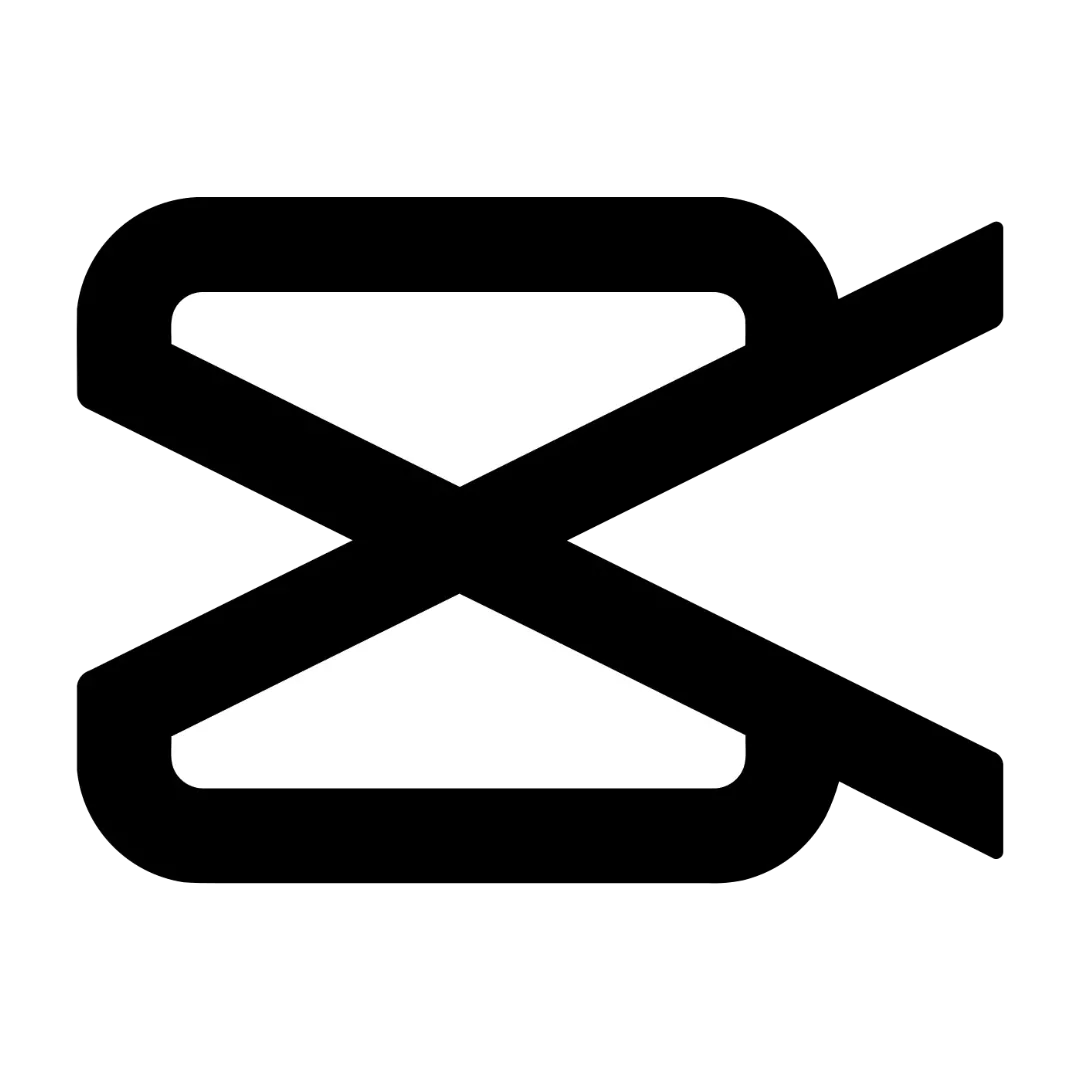 Logo của CapCut, phần mềm biên tập video trực tuyến và di động.