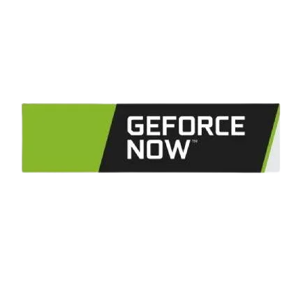 Logo dịch vụ chơi game đám mây NVIDIA GeForce Now màu xanh lá trên nền đen