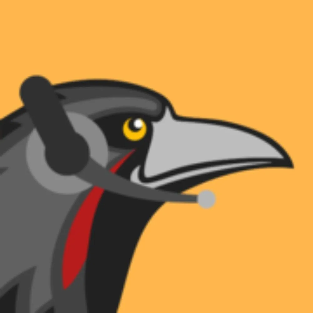 Logo Huginn, biểu tượng của nền tảng tự động hóa mã nguồn mở mạnh mẽ và linh hoạt