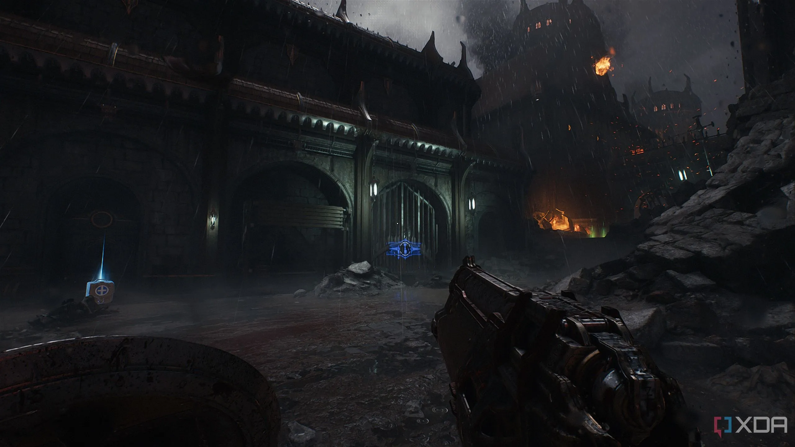 Lối vào khu vực bí mật đồ chơi Imp sau khi lấy Blue Keycard trong Doom The Dark Ages