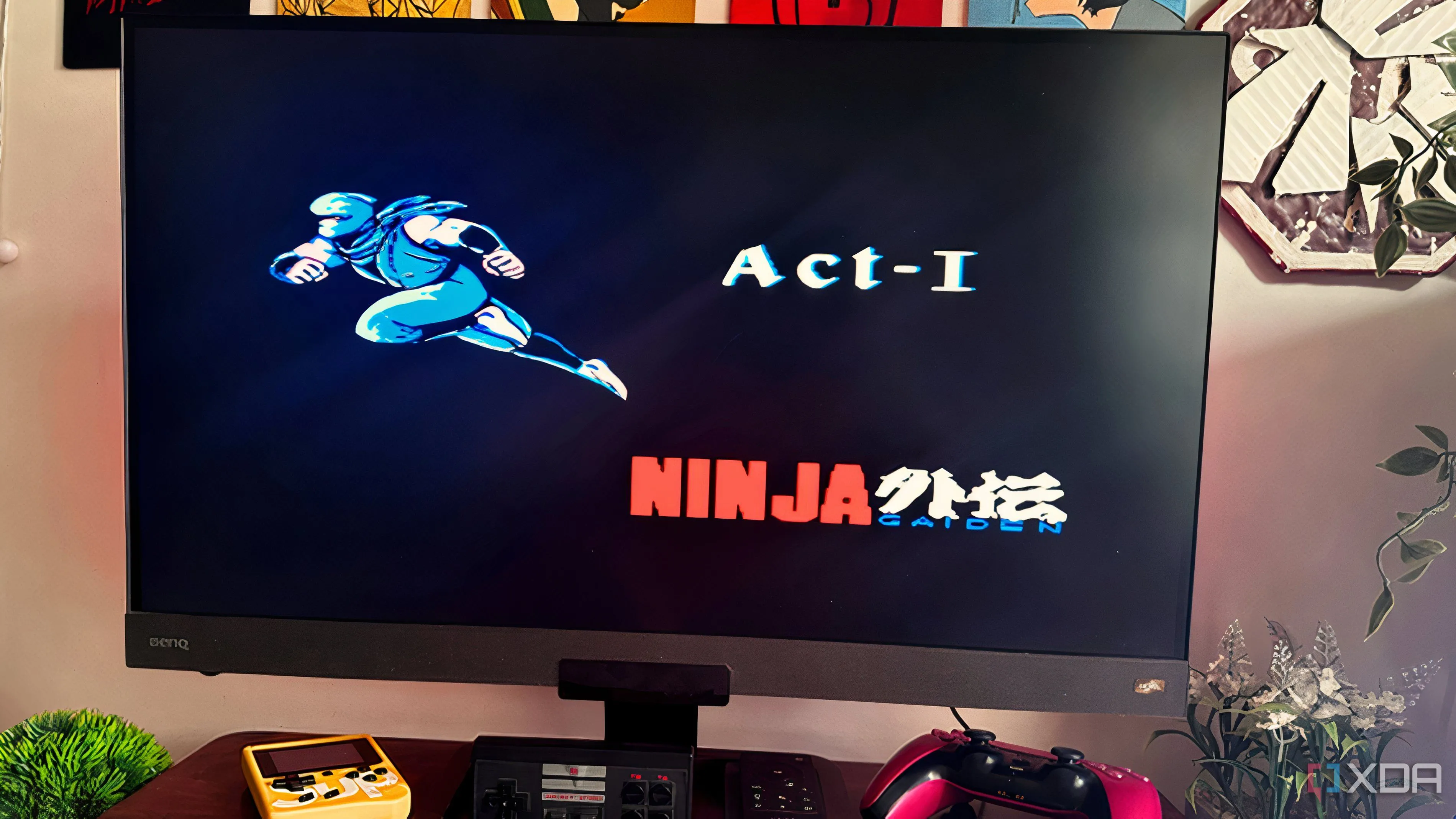 Màn hình hiển thị game Ninja Gaiden 1988 đang được chơi