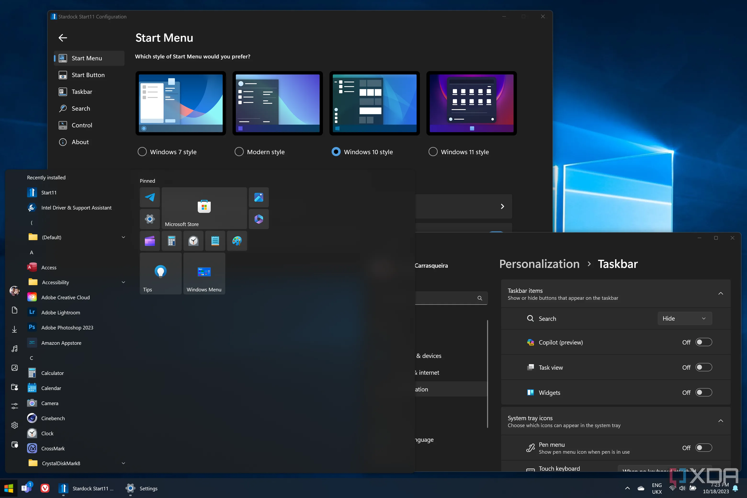 Màn hình Windows 11 được tùy chỉnh mô phỏng giao diện Windows 10