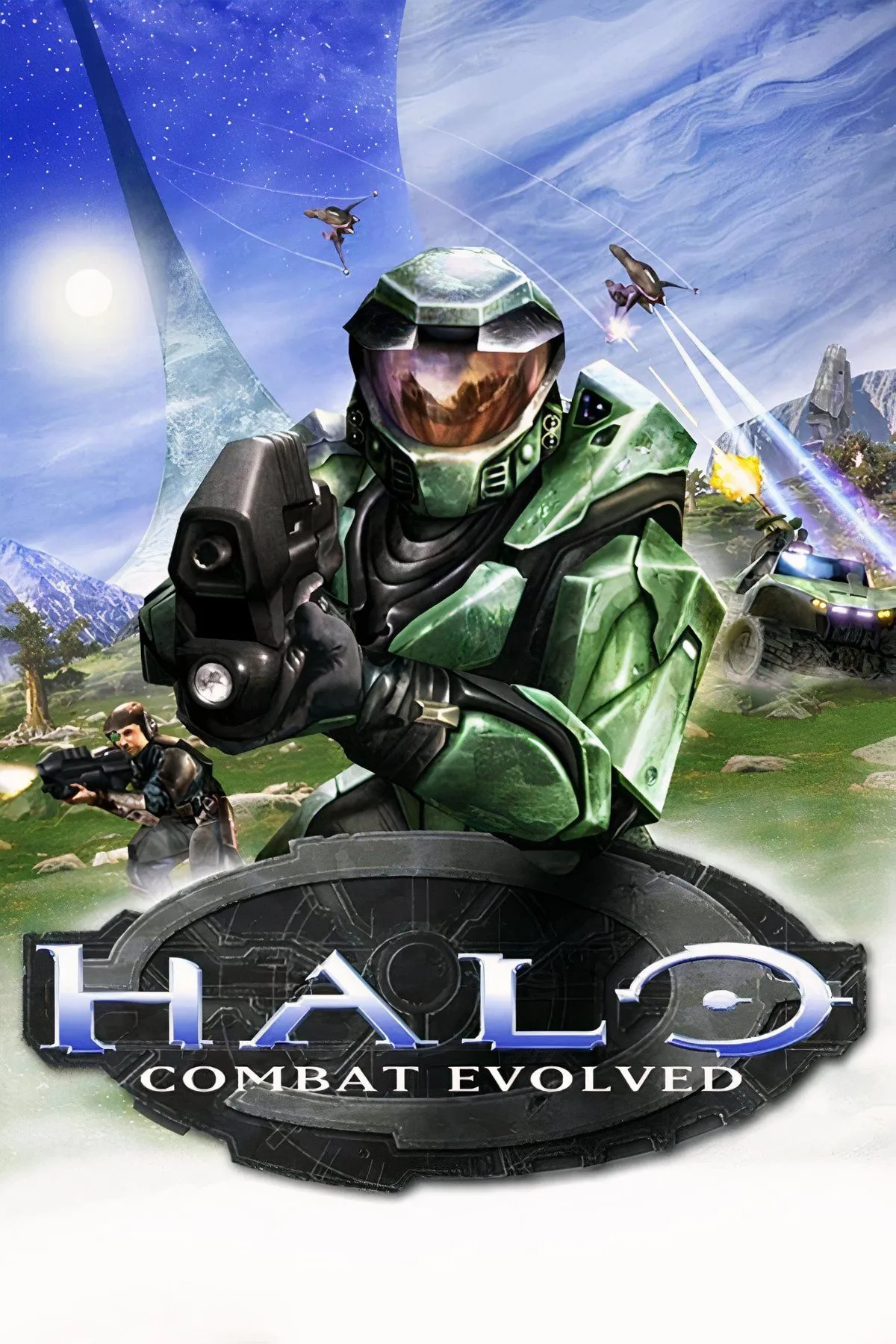 Master Chief chiến đấu trong Halo: Combat Evolved, game FPS đột phá của Xbox