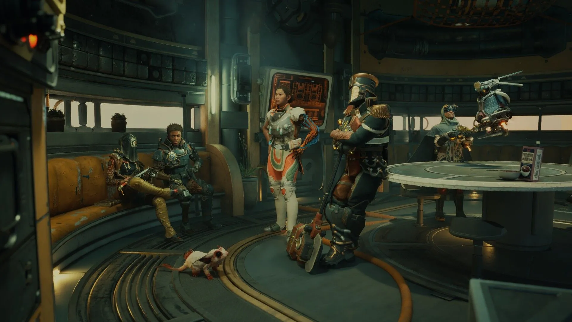 Một con robot chiến đấu trong The Outer Worlds 2 với thiết kế độc đáo.