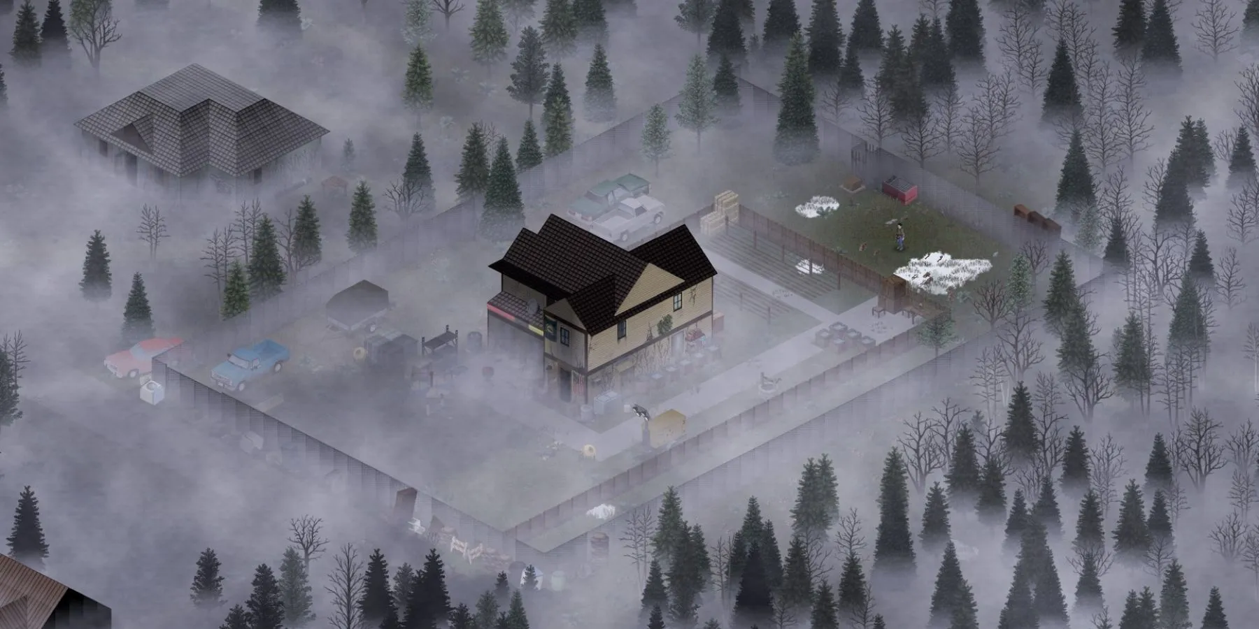 Một ngôi nhà kiên cố trong sương mù trong Project Zomboid