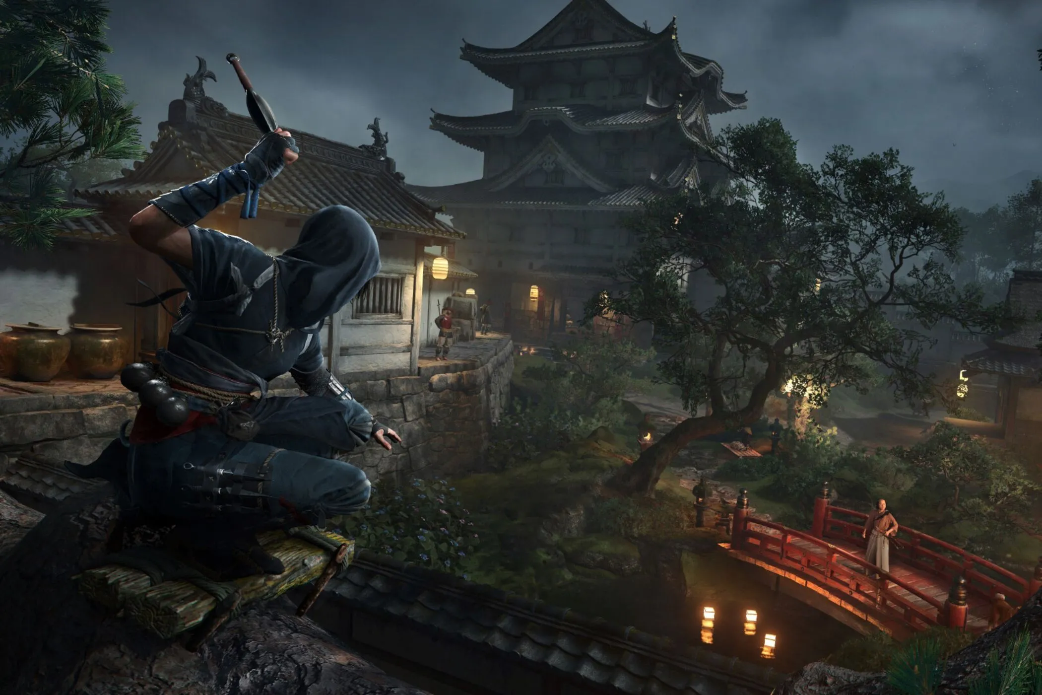 Naoe, sát thủ Shinobi trong Assassin's Creed Shadows, thực hiện đòn ám sát lén lút