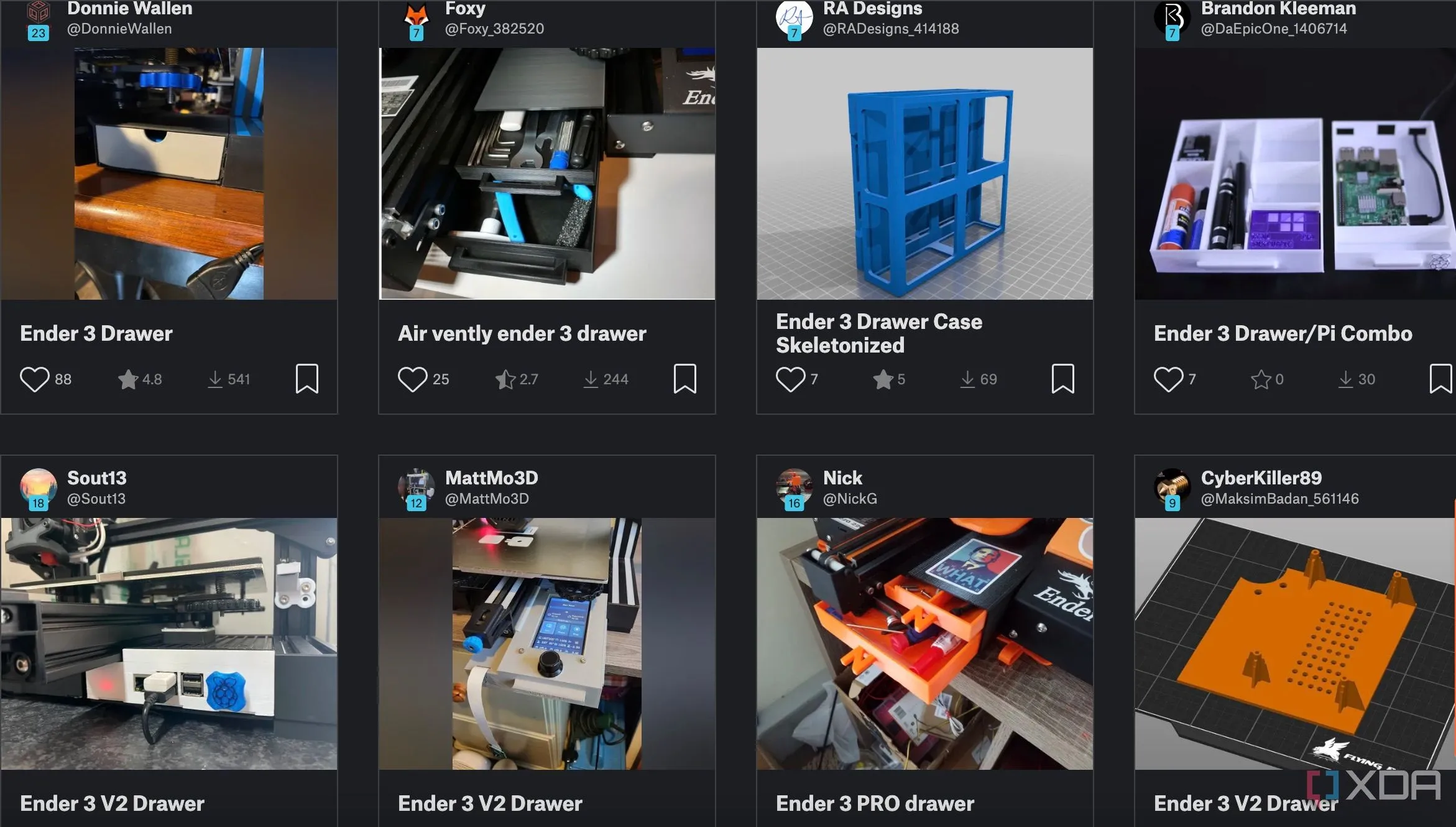 Ngăn kéo gắn trên máy in 3D để đựng dụng cụ