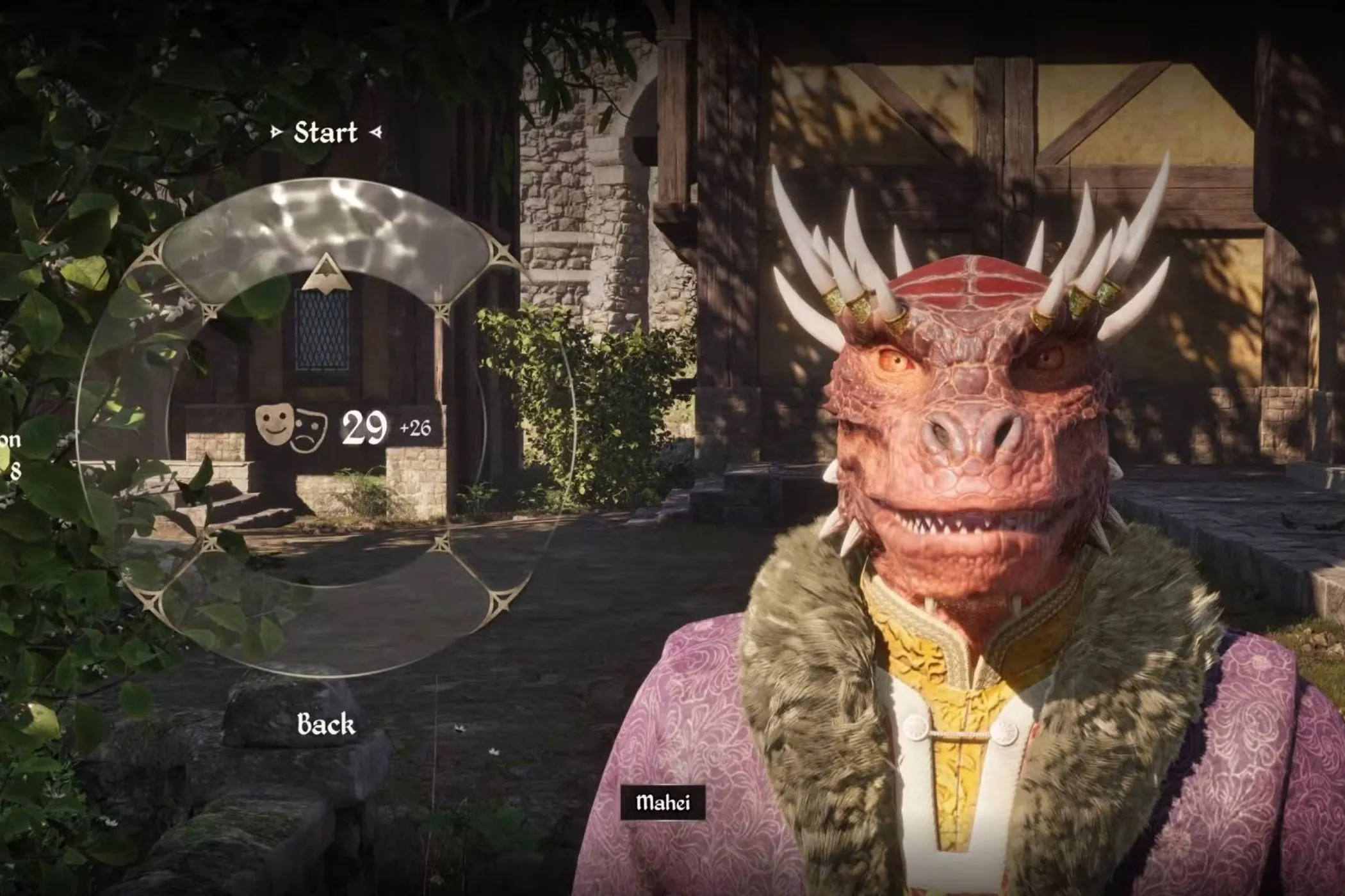 Người chơi đối thoại với NPC Argonian trong Oblivion Remastered, minh họa cơ chế speechcraft