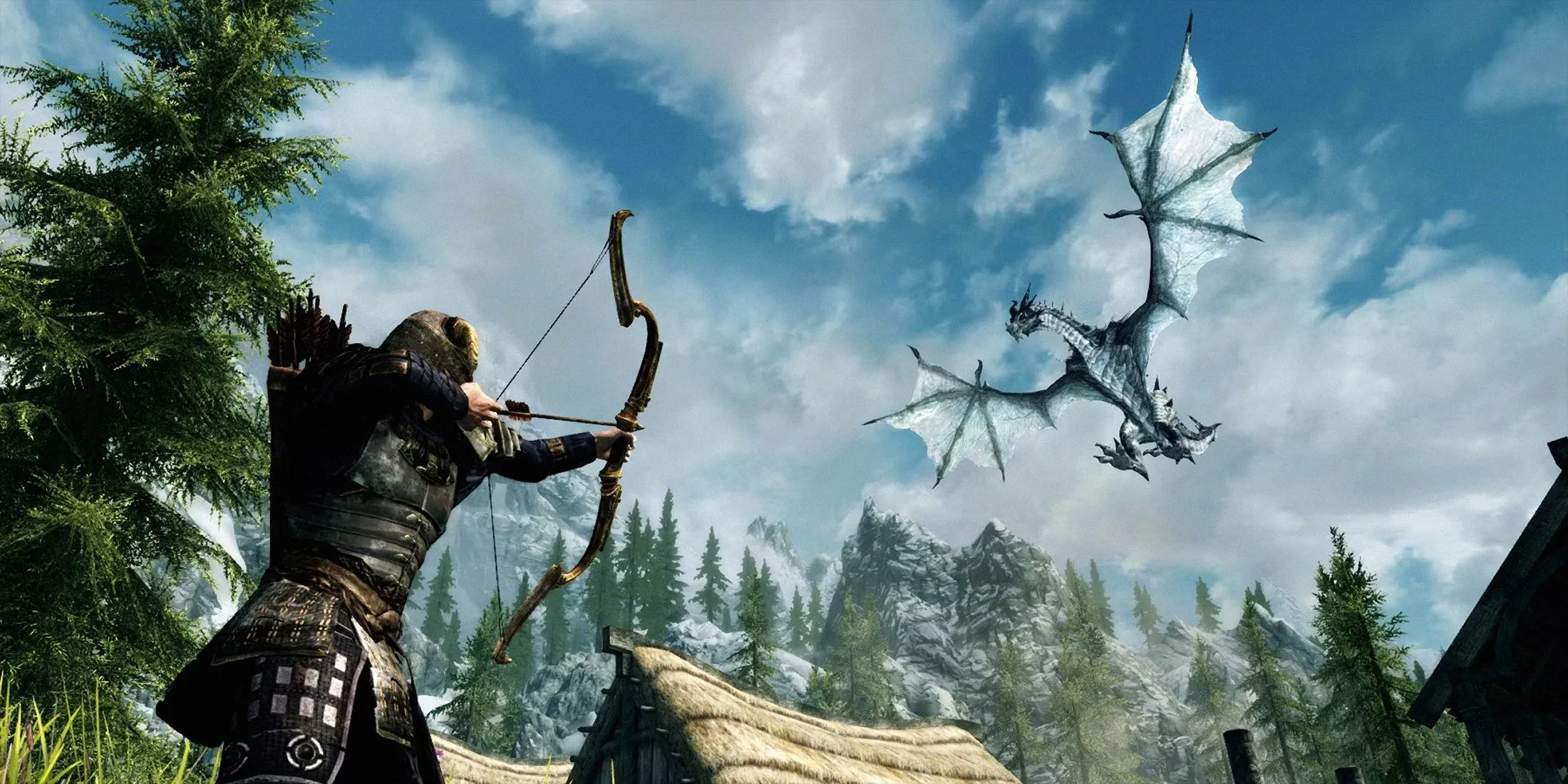 Người chơi Dragonborn sử dụng Shout trong game Skyrim với mod điều khiển bằng giọng nói