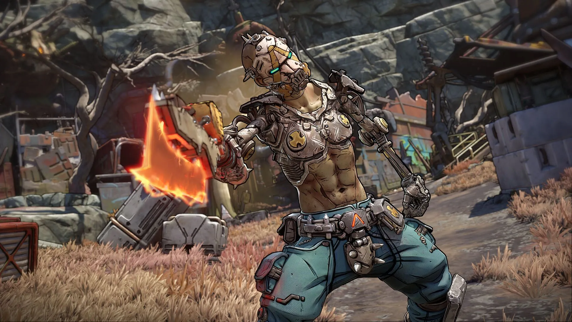 Nhân vật từ Borderlands 4 với tạo hình độc đáo và phong cách bắn súng mạnh mẽ.