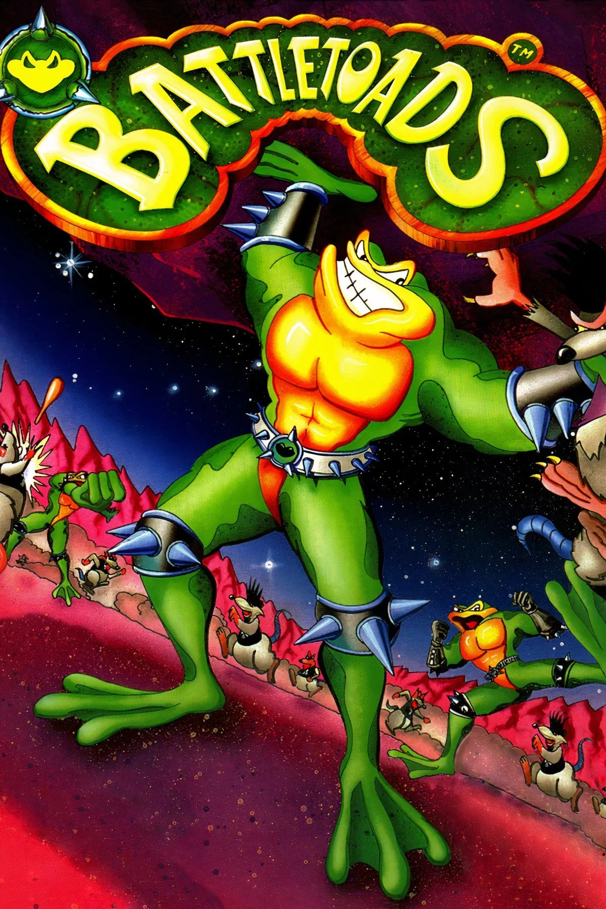 Những chú ếch Battletoads chiến đấu trong một cấp độ đầy thử thách