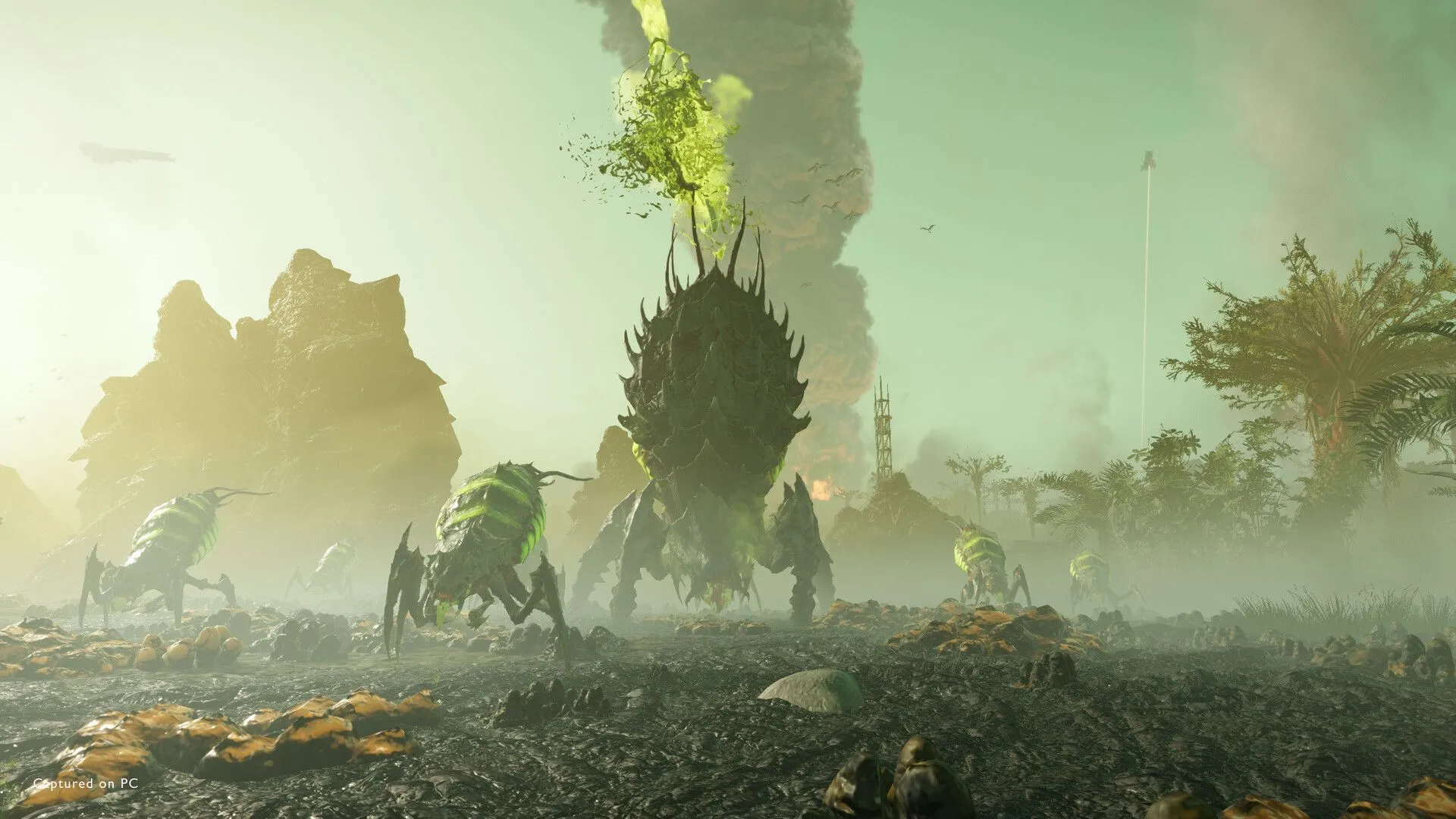 Những con bọ kẻ thù khổng lồ trong Helldivers 2 tấn công binh sĩ