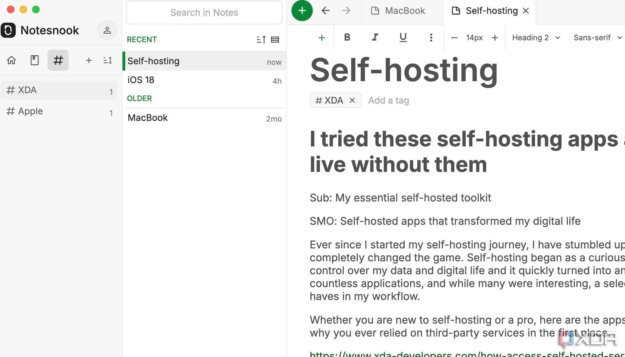 Notesnook giúp tổ chức ghi chú bằng thẻ