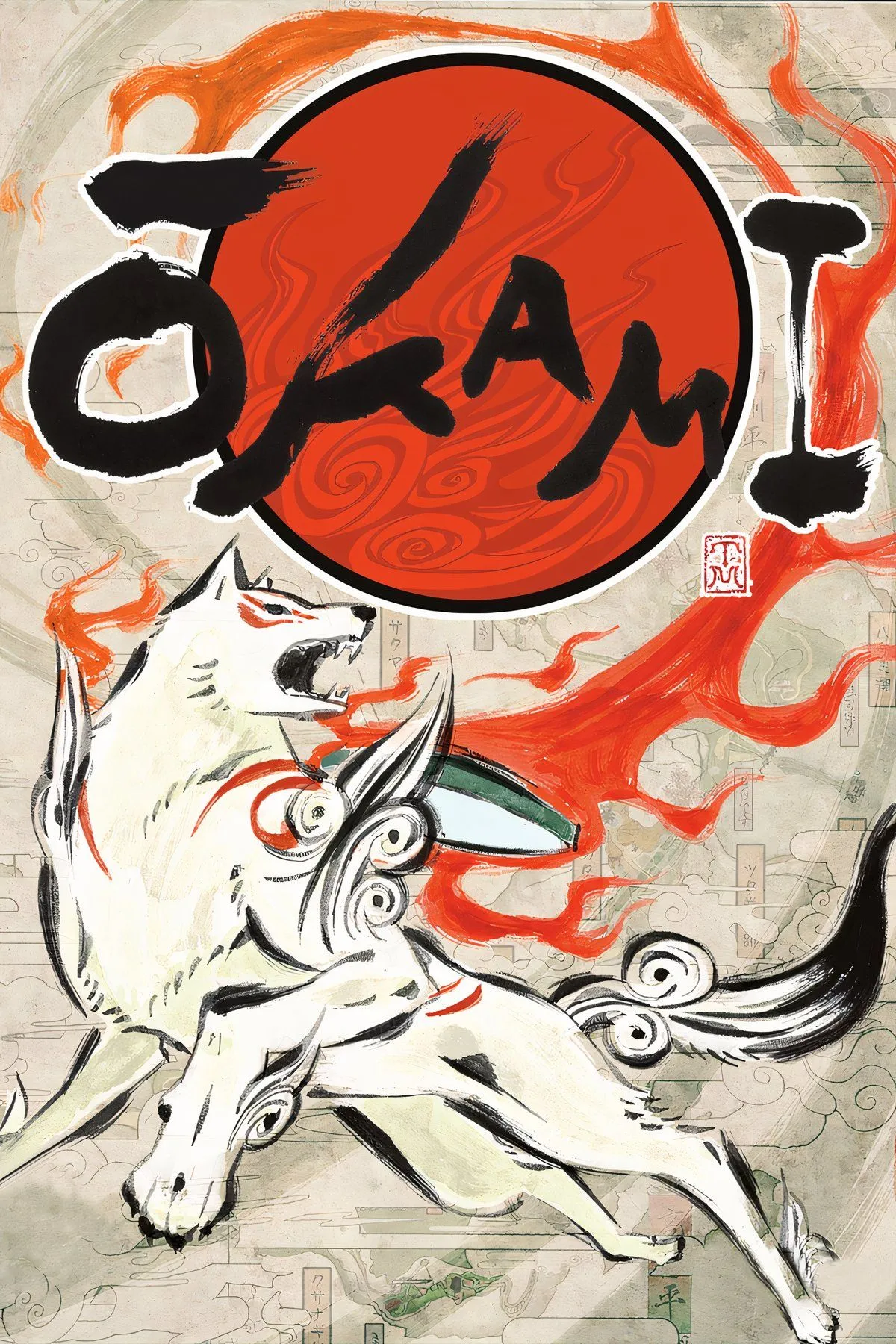 Nữ thần mặt trời Amaterasu trong hình hài sói trắng, nhân vật chính của game Okami
