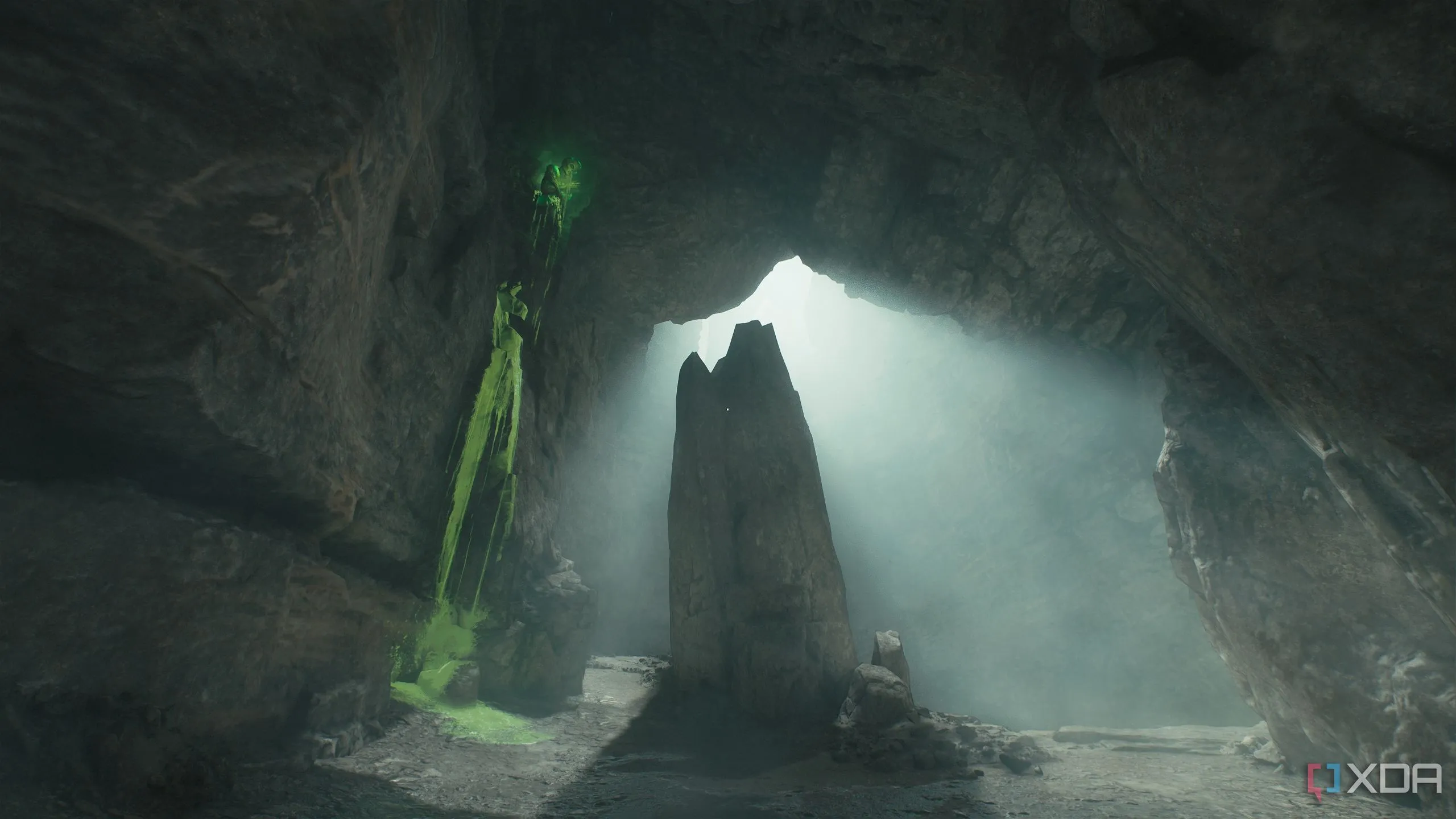 Nút thịt xanh trên cao để đu bám trong Doom The Dark Ages Chapter 8