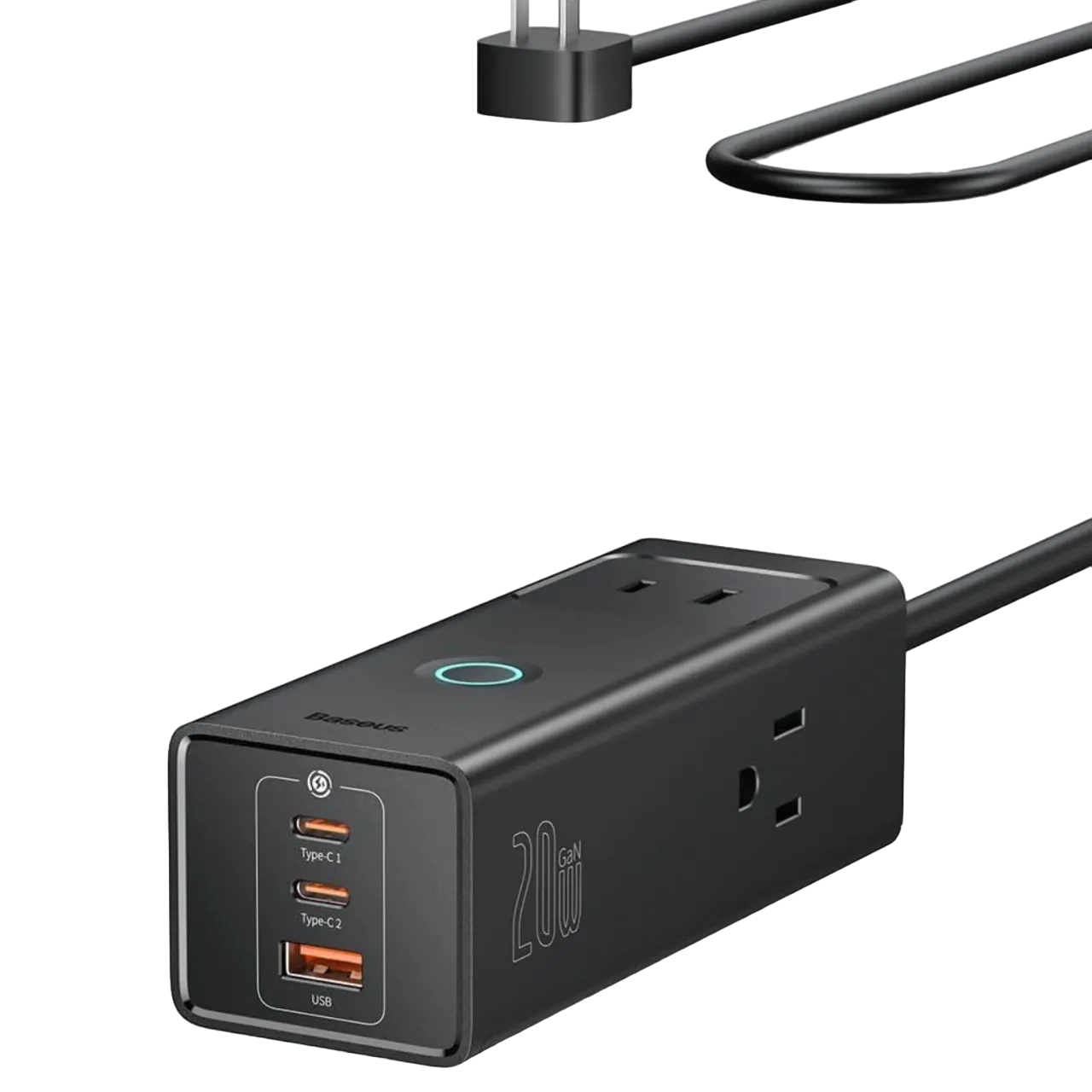 Ổ cắm điện chống sét lan truyền Baseus Power Strip Surge Protector 1200J màu đen, bảo vệ thiết bị gaming