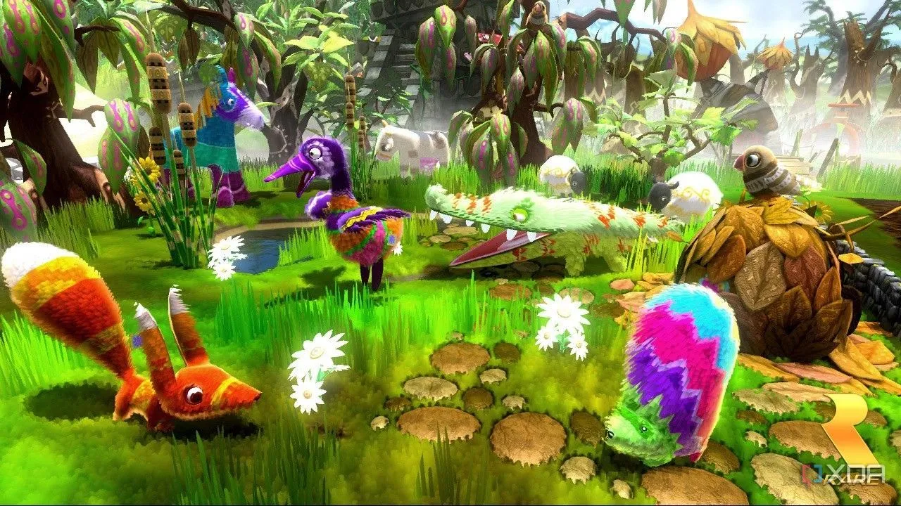 Piñata hình nhím và cáo đầy màu sắc trong game mô phỏng Viva Piñata.