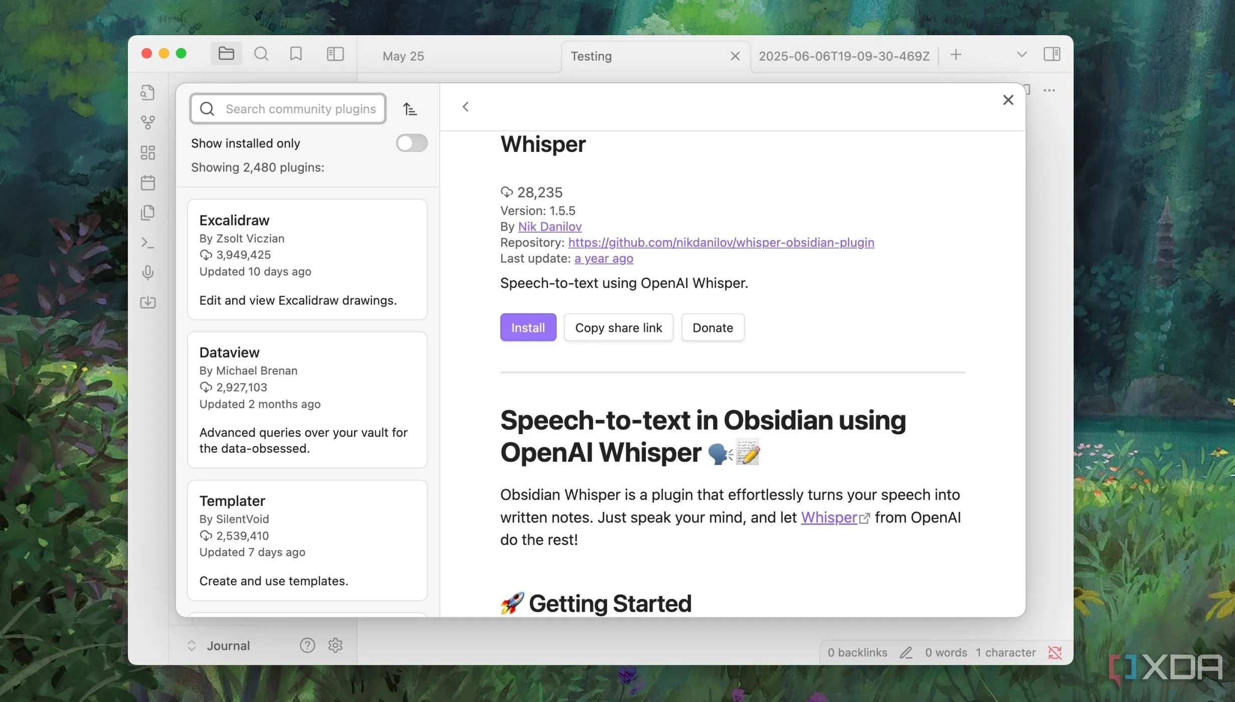 Plugin Whisper cho Obsidian