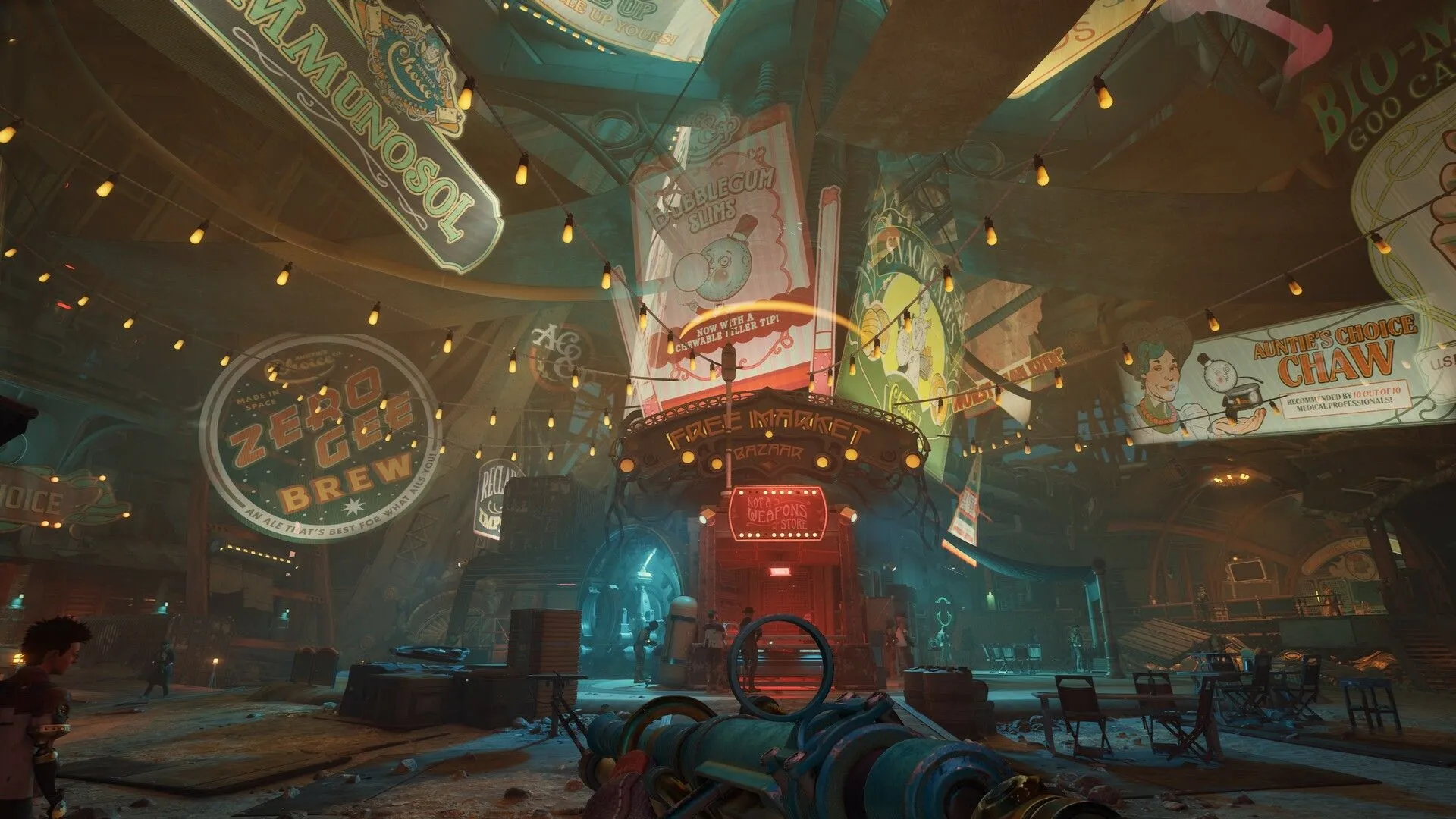 Quang cảnh rộng lớn của một thành phố tương lai trong The Outer Worlds 2.