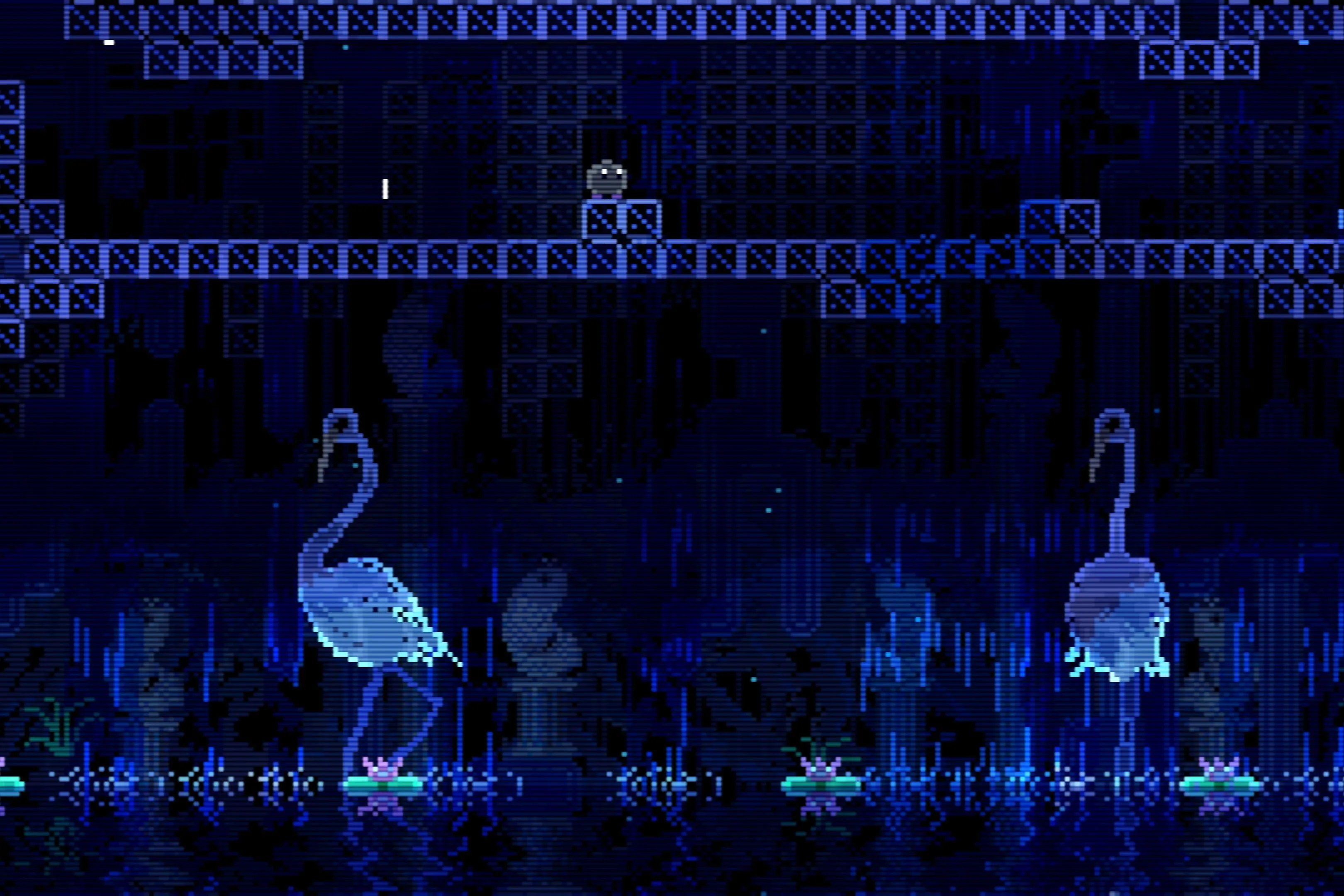 Screenshot game Animal Well với đồ họa pixel cổ điển