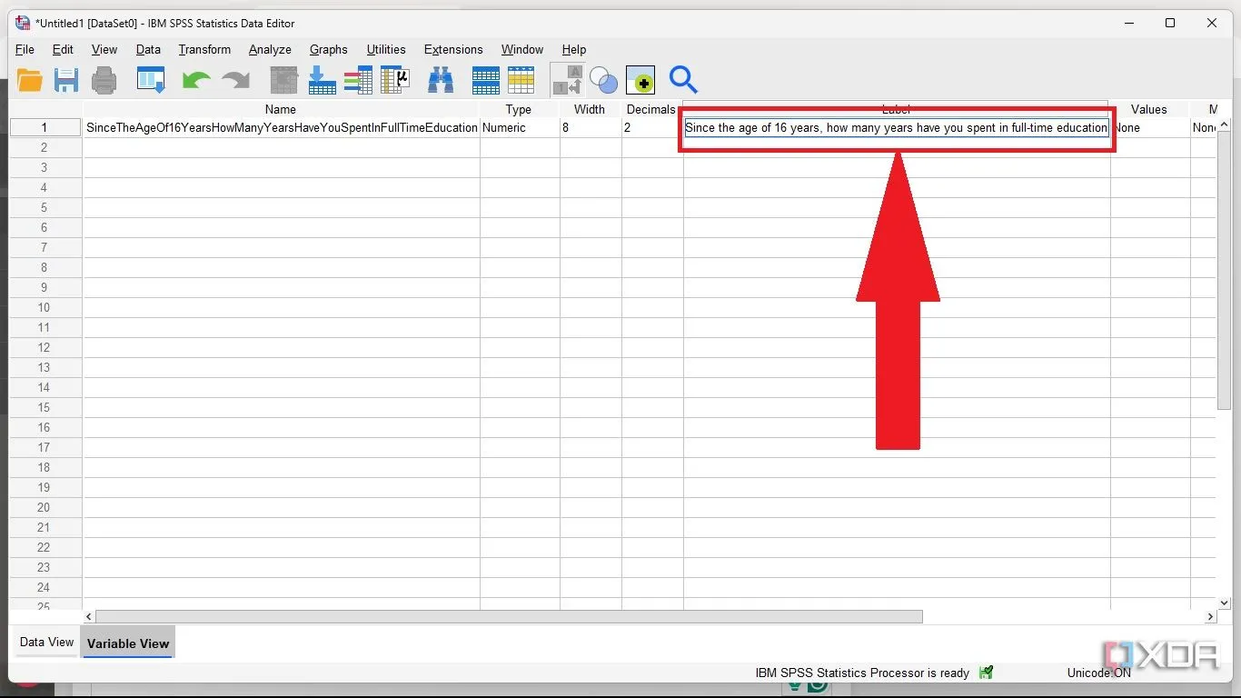 Tạo nhãn biến (Label) để mô tả câu hỏi khảo sát trong SPSS