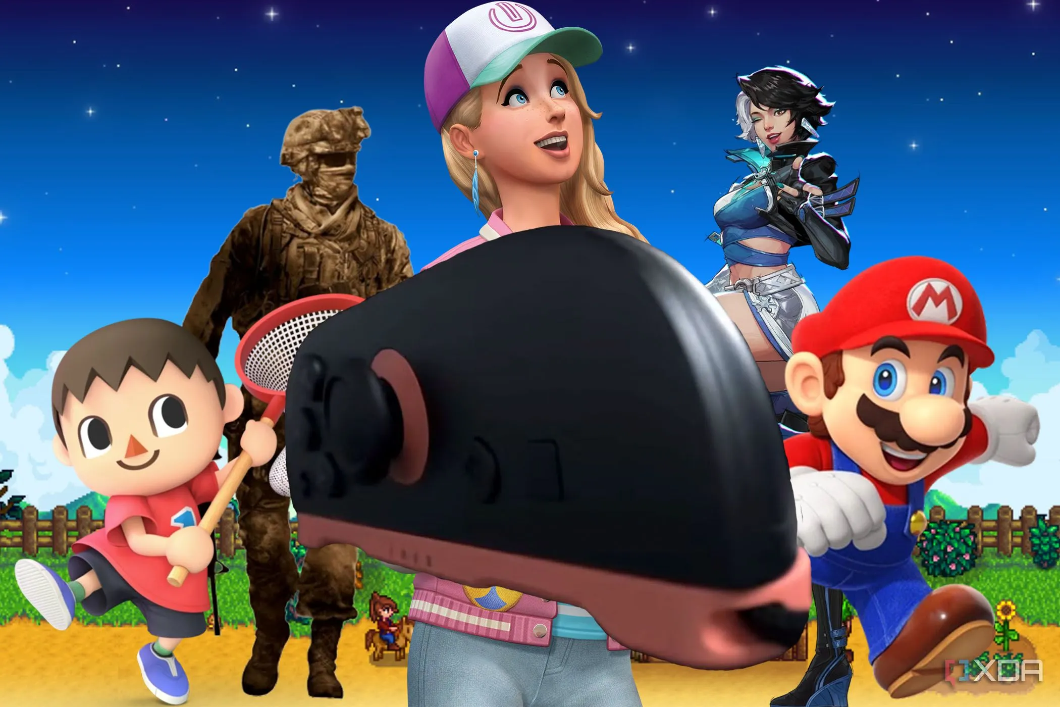 Tay cầm Joy-Con của Nintendo Switch 2 với các nhân vật game
