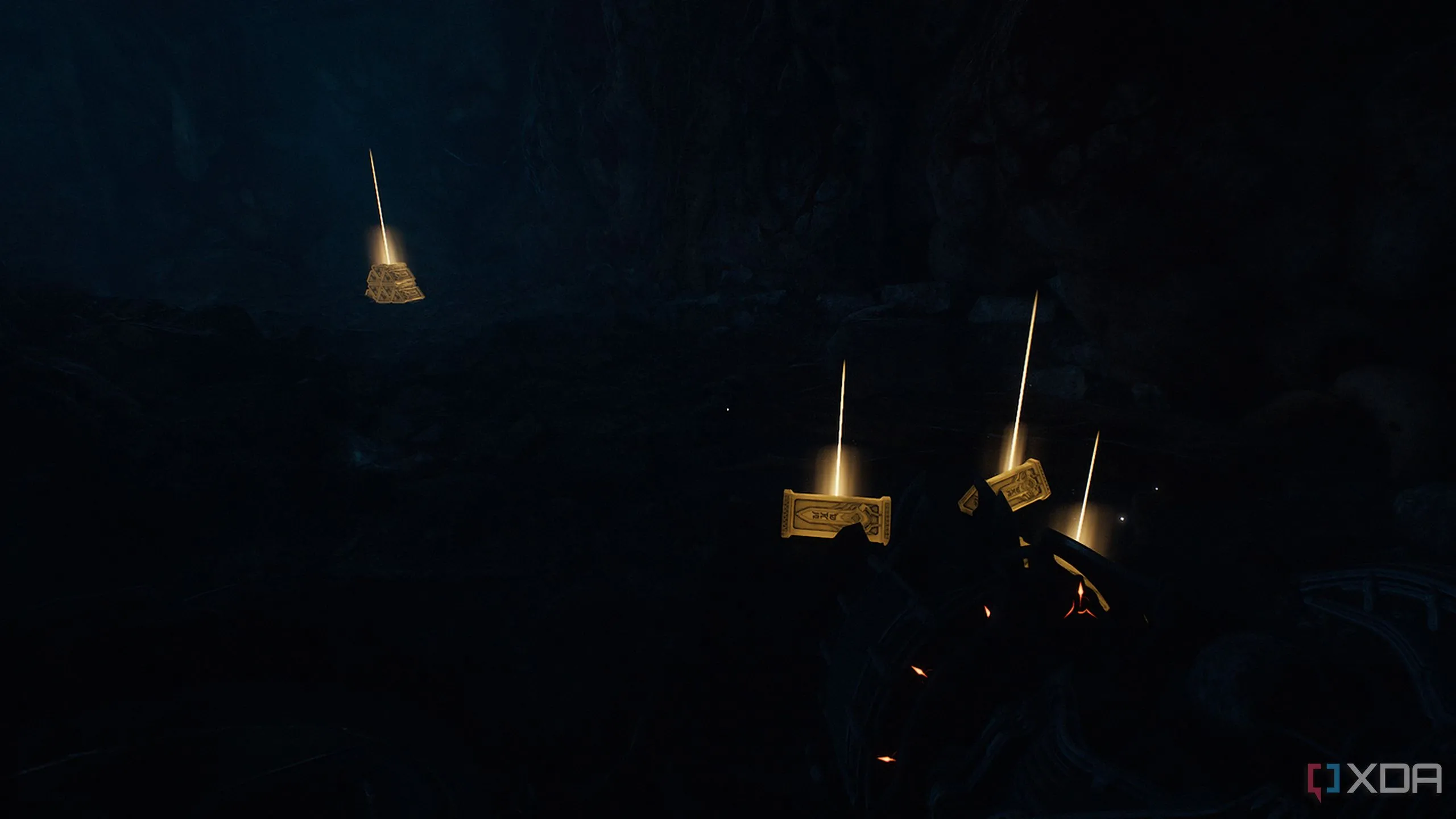 Thanh vàng nằm rải rác trên sàn nhà trong Doom The Dark Ages