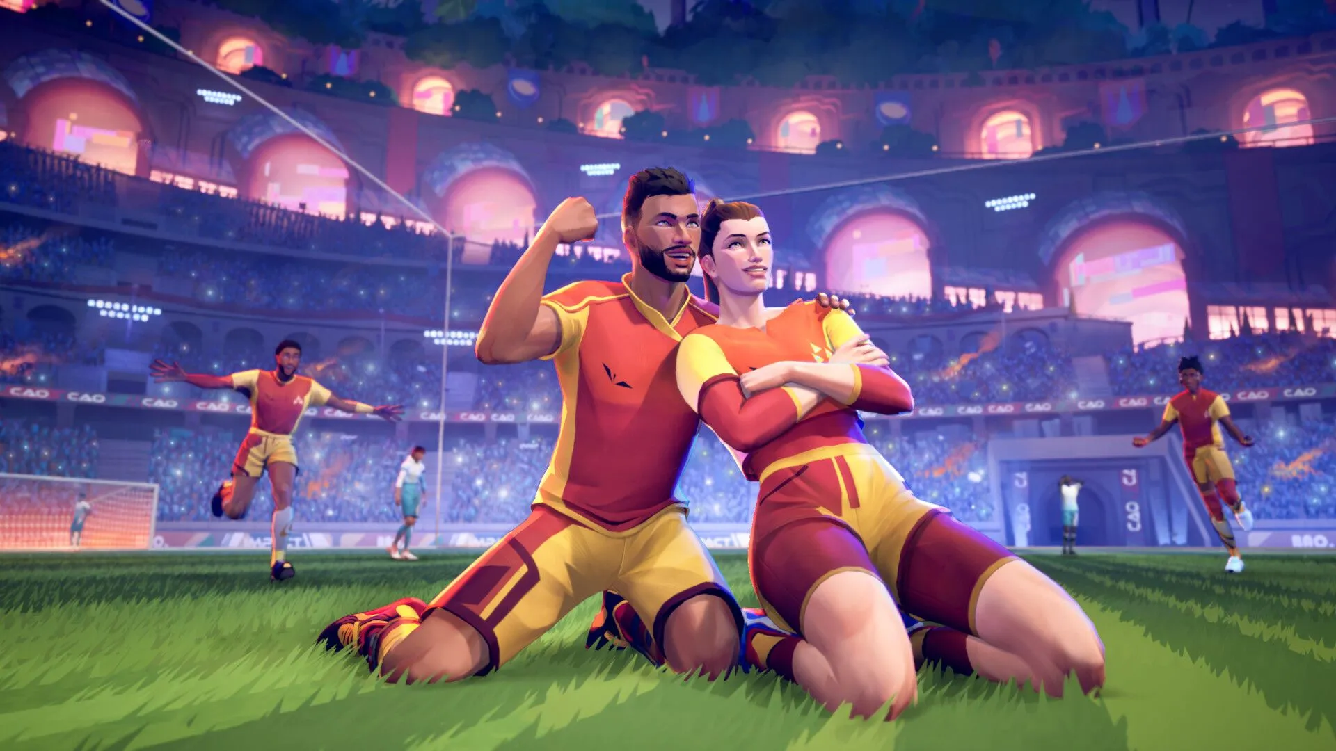 Thủ môn trong game Rematch thực hiện pha cứu thua xuất sắc trong vòng cấm địa