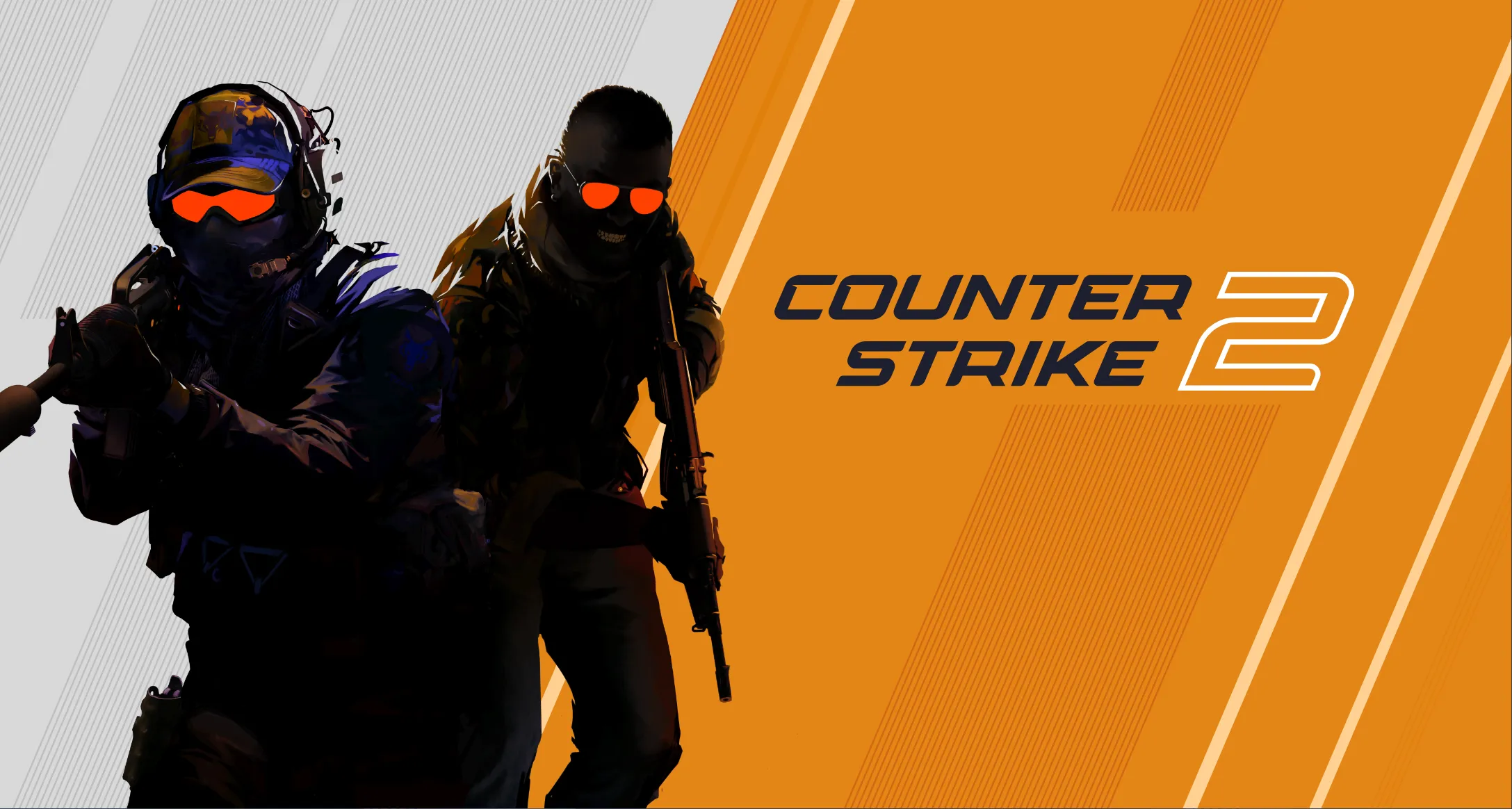 Tiêu đề game Counter-Strike 2 với hình ảnh đại diện phe CT (chống khủng bố) và T (khủng bố), game bắn súng chiến thuật kinh điển.