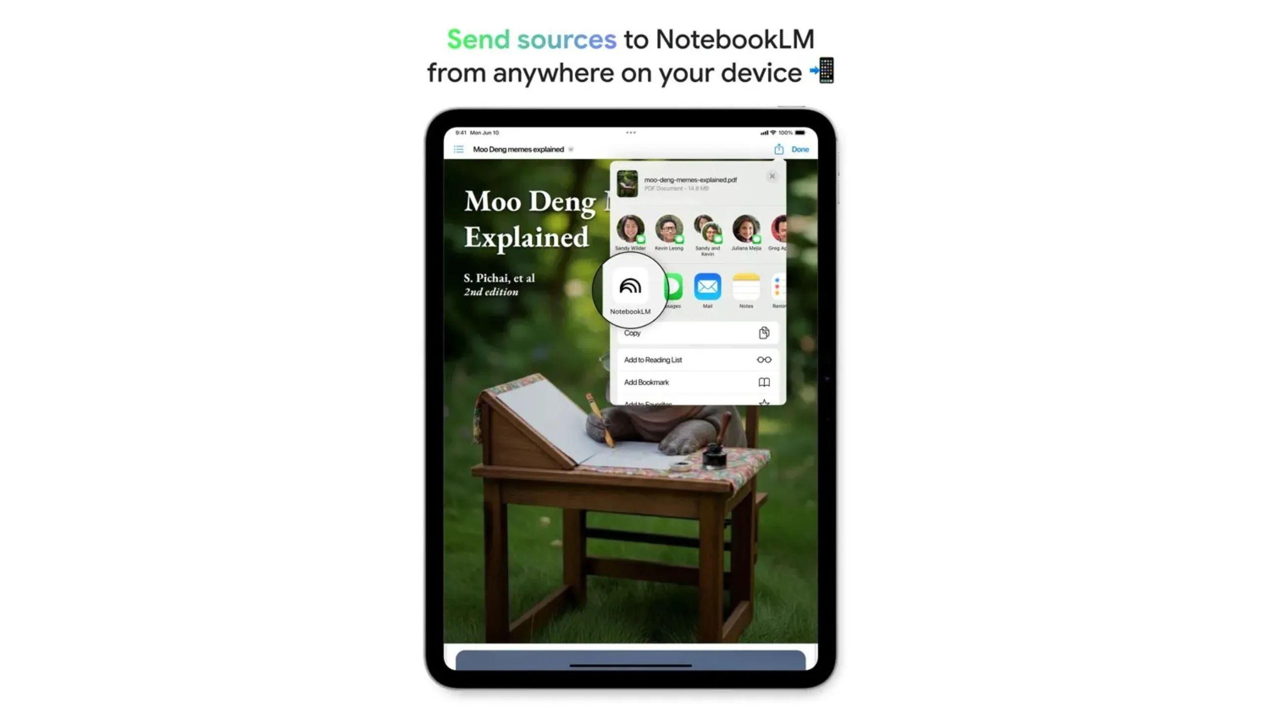 Tính năng quản lý và thêm nguồn vào NotebookLM, bao gồm PDF, website và video, trên ứng dụng di động.