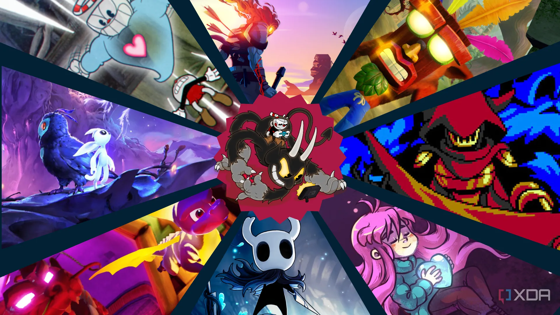 Tổng hợp các hình ảnh từ những tựa game platformer nổi tiếng trên Steam, thể hiện sự kế thừa từ các huyền thoại như Prince of Persia
