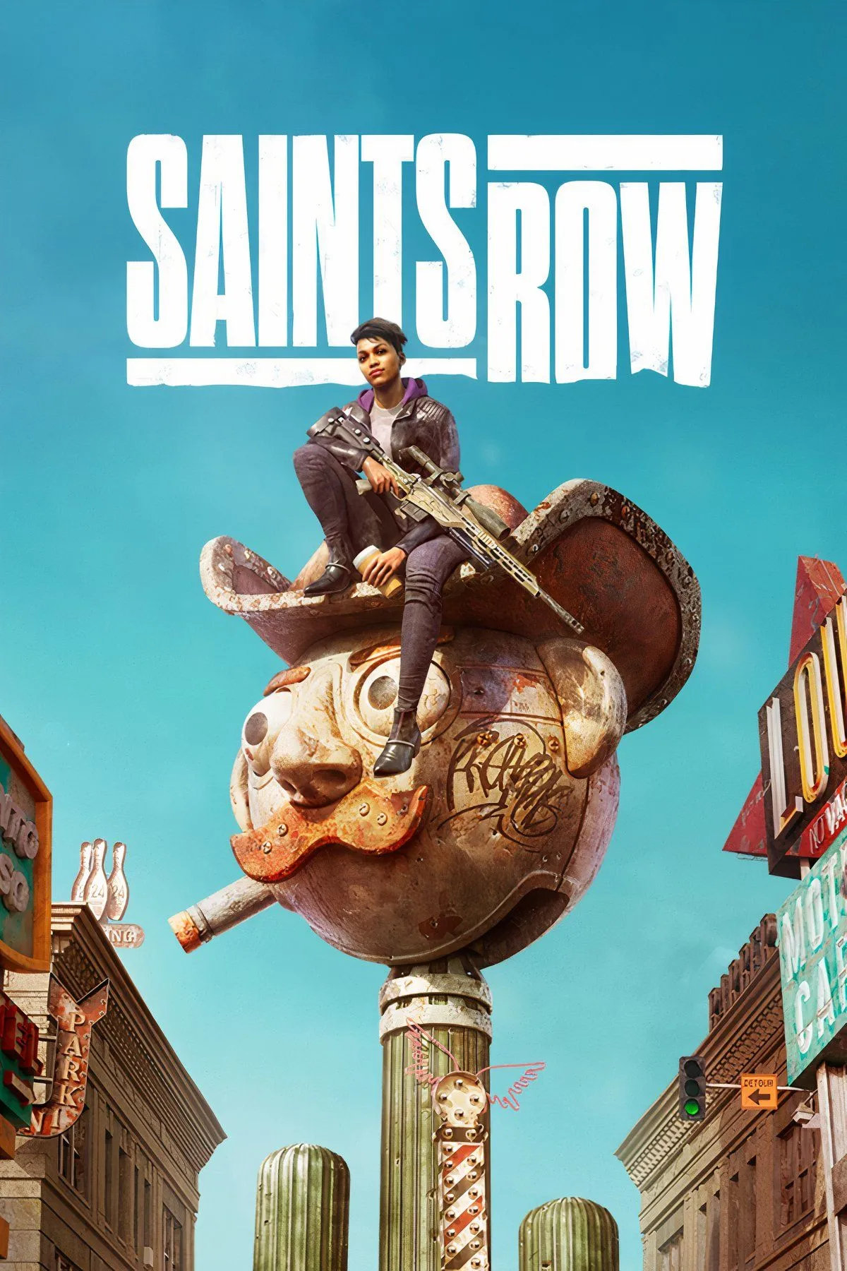 Tổng hợp hình ảnh từ Saints Row (2022), bao gồm cảnh hành động, phương tiện và môi trường thế giới mở