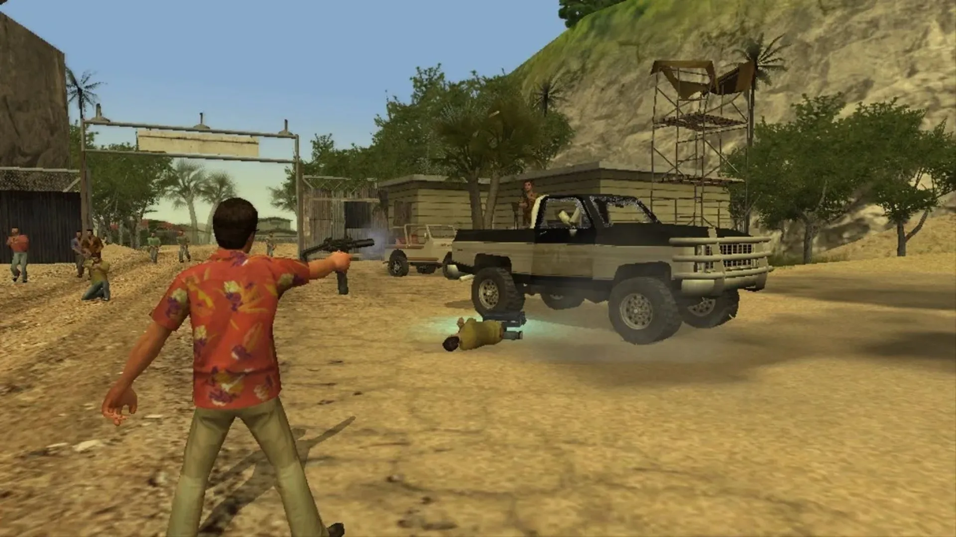 Tony Montana trong một phân cảnh gameplay từ game Scarface: The World is Yours.