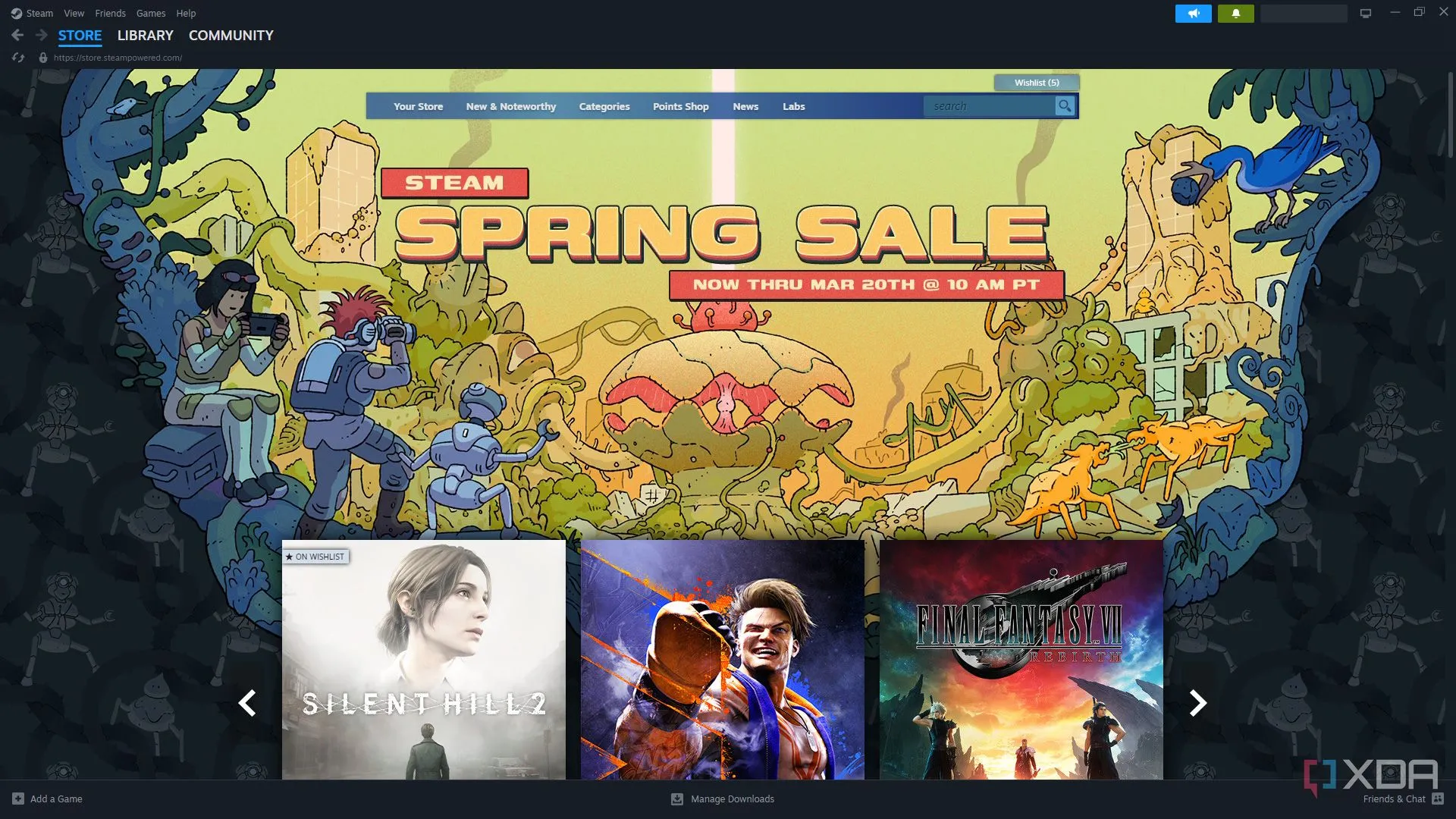 Trang chủ cửa hàng Steam với chương trình khuyến mãi mùa xuân, khẳng định vị thế dẫn đầu của nền tảng