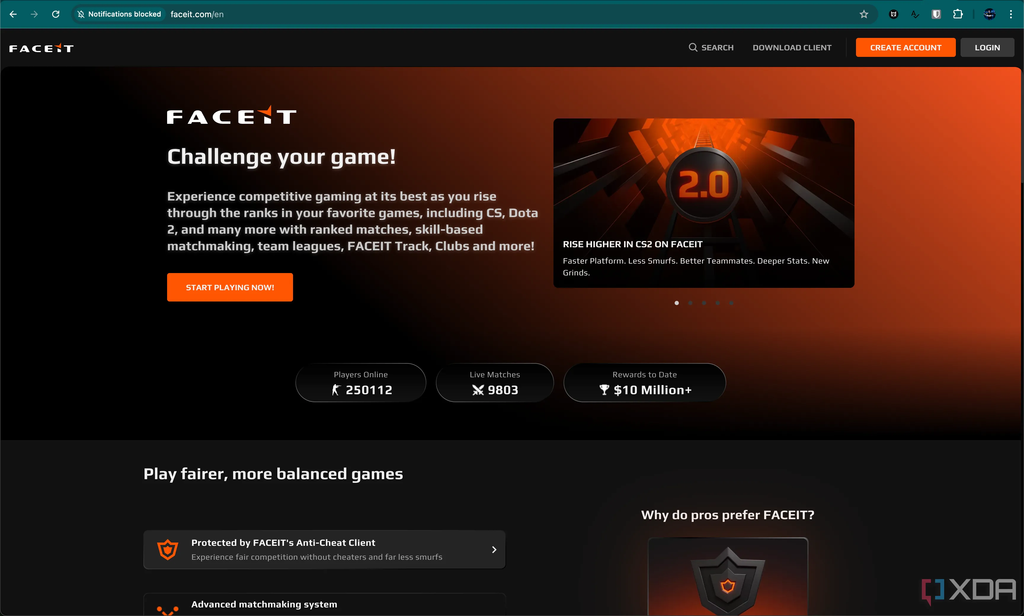 Trang chủ nền tảng matchmaking Faceit