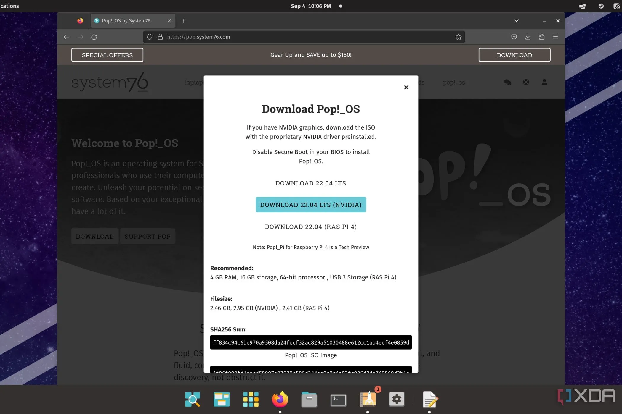 Trang tải xuống Pop!_OS 22.04 LTS tích hợp driver Nvidia